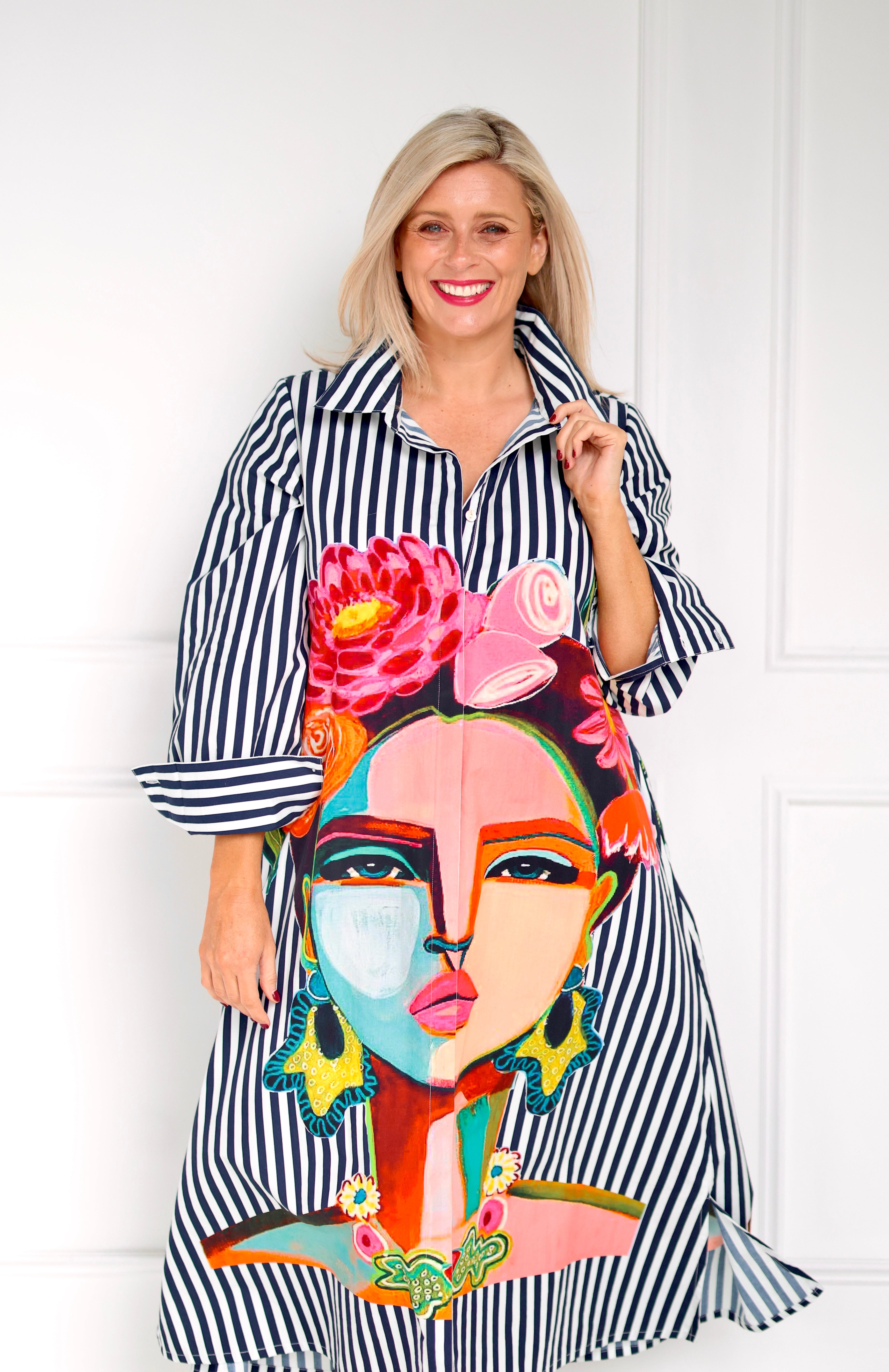 Frida Shirt Dress - Navy