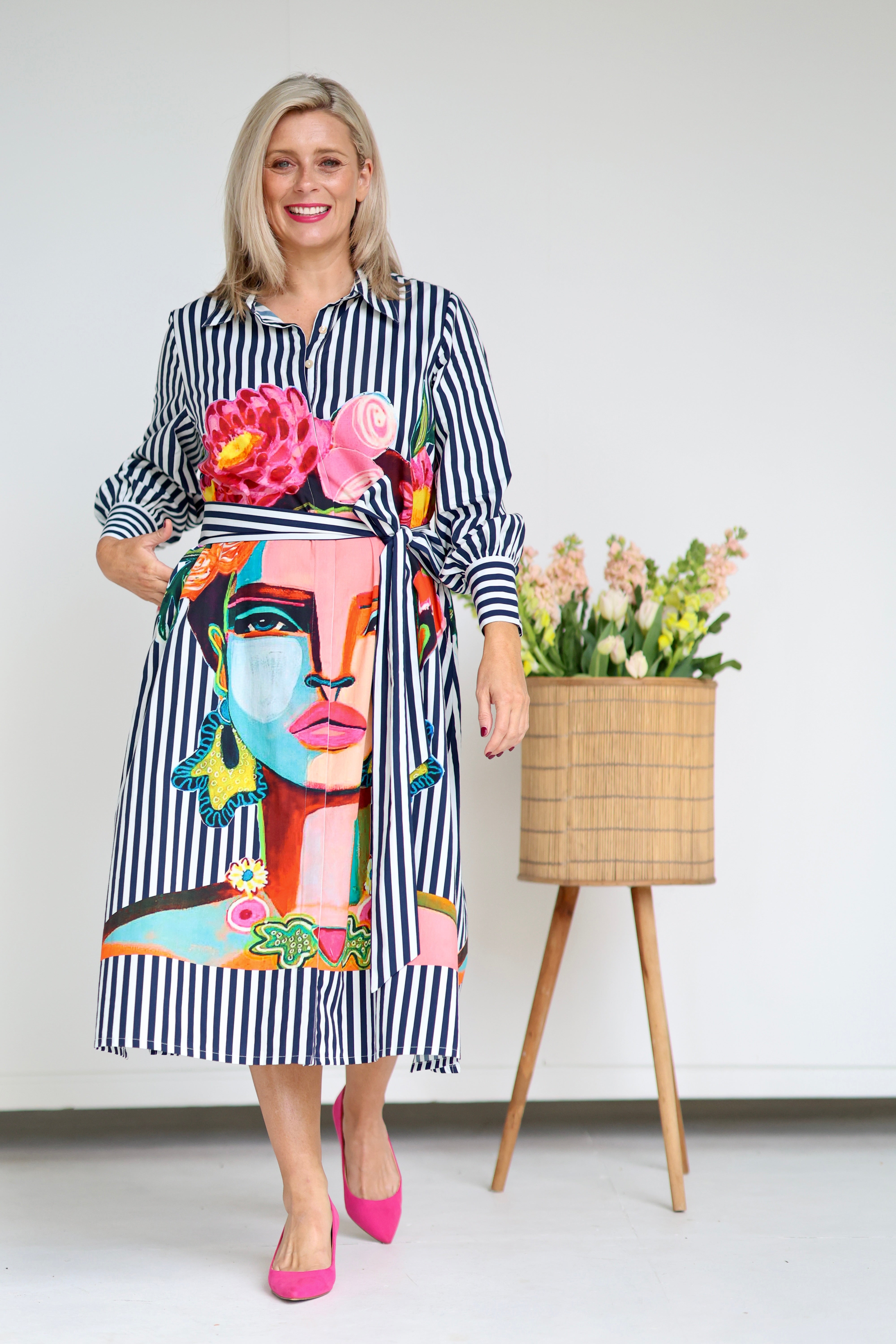 Frida Shirt Dress - Navy