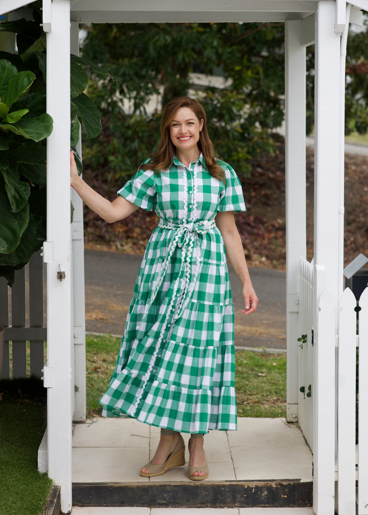 Alice Dress - Green & White Gingham