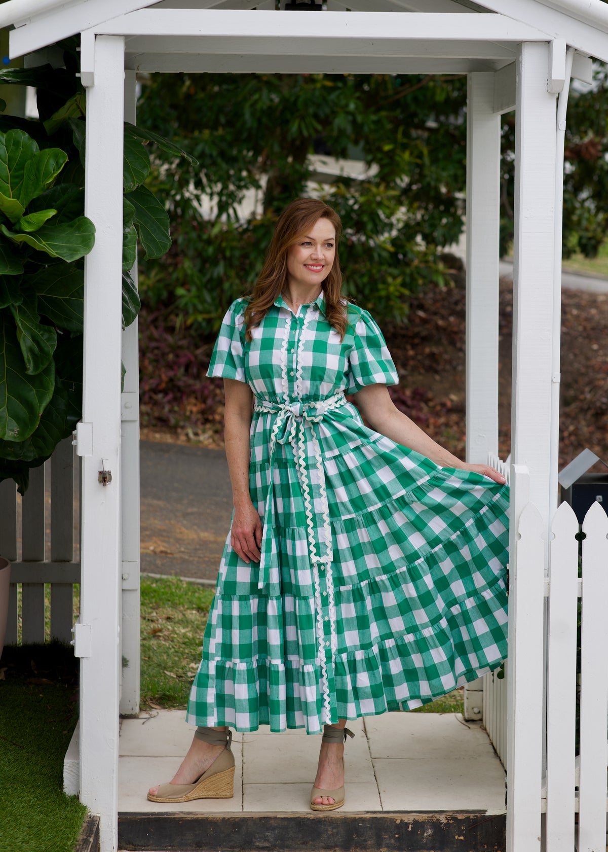 Alice Dress - Green & White Gingham