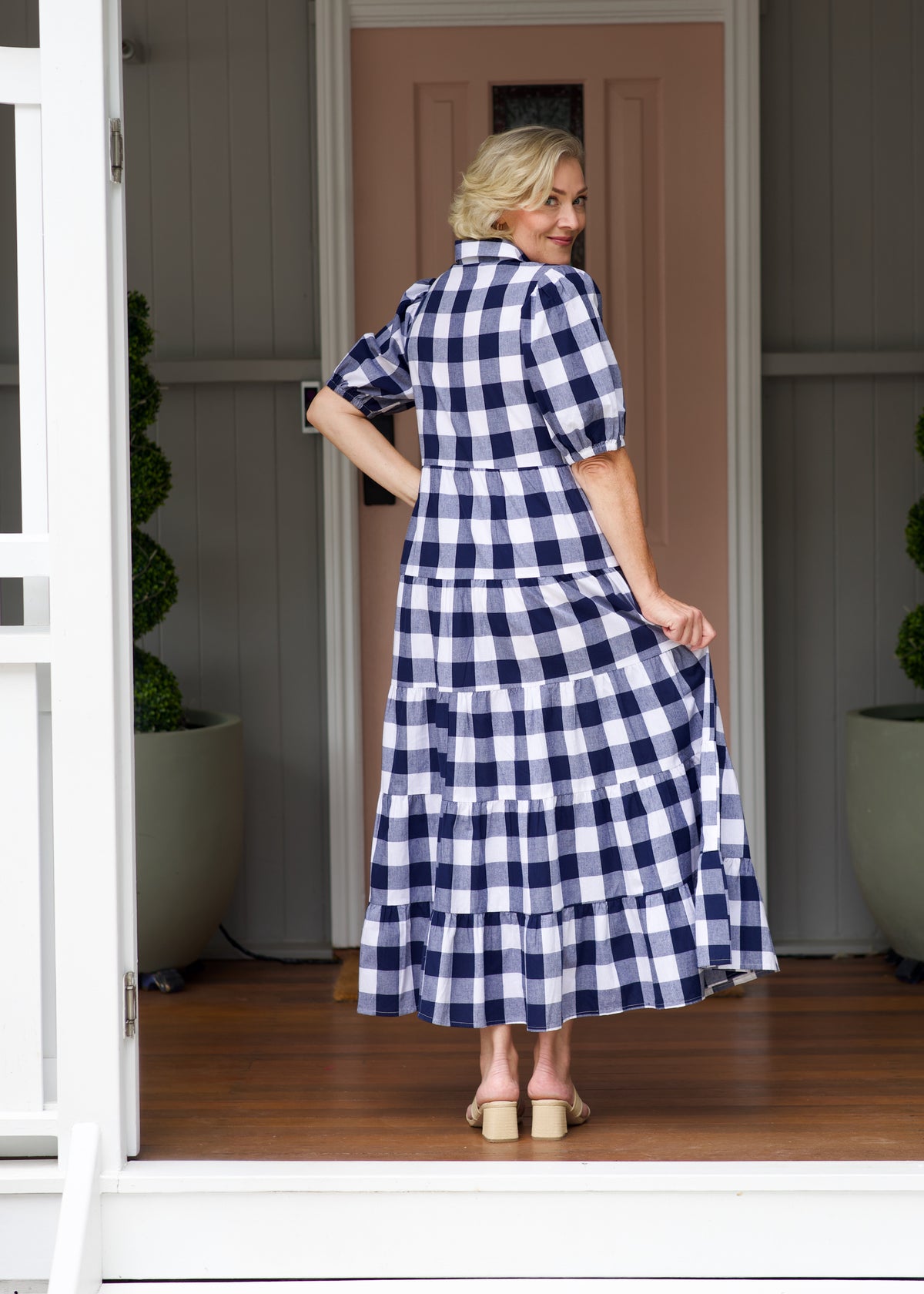 Alice Dress - Navy & White Gingham