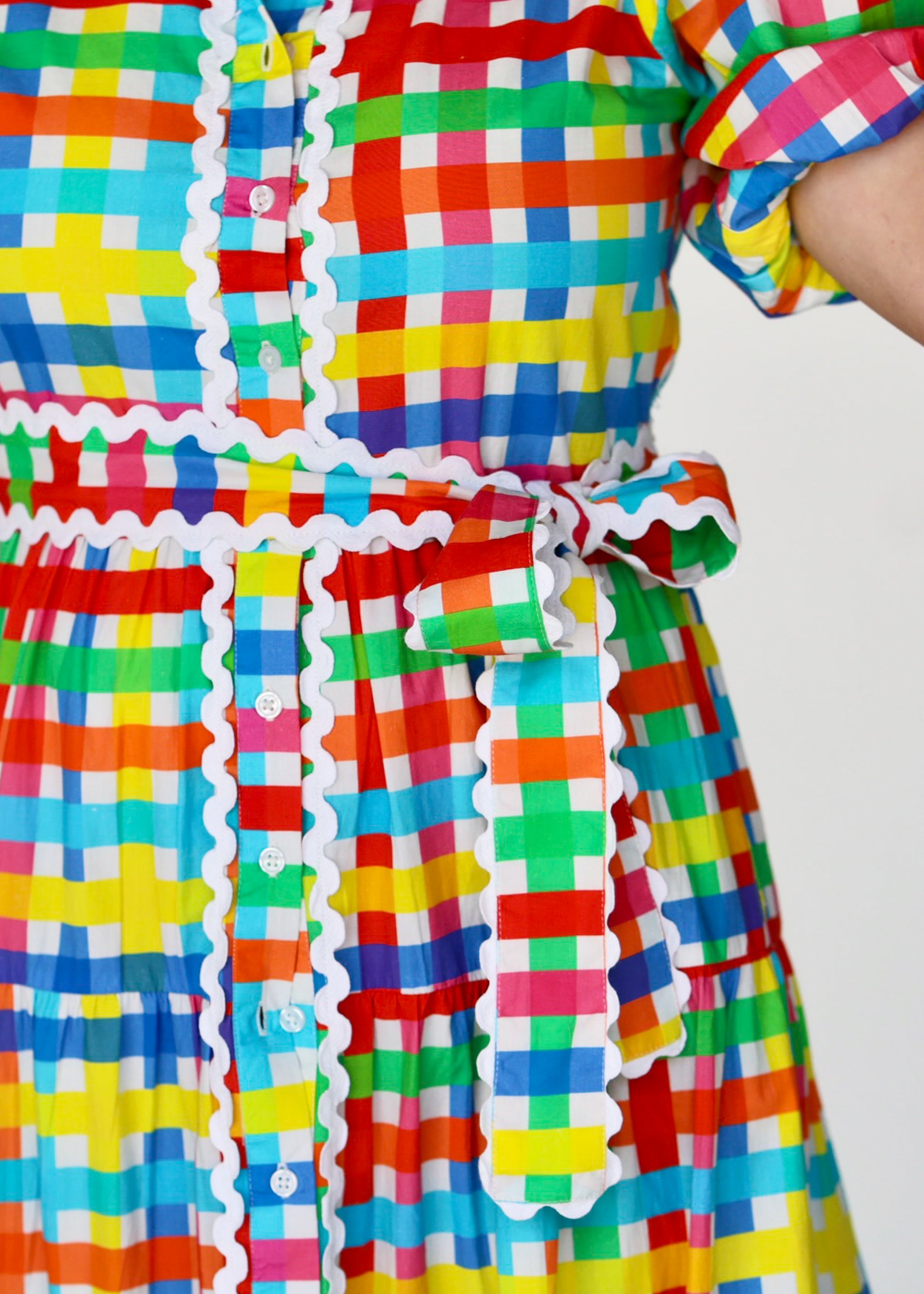 Alice Dress - Neon Gingham