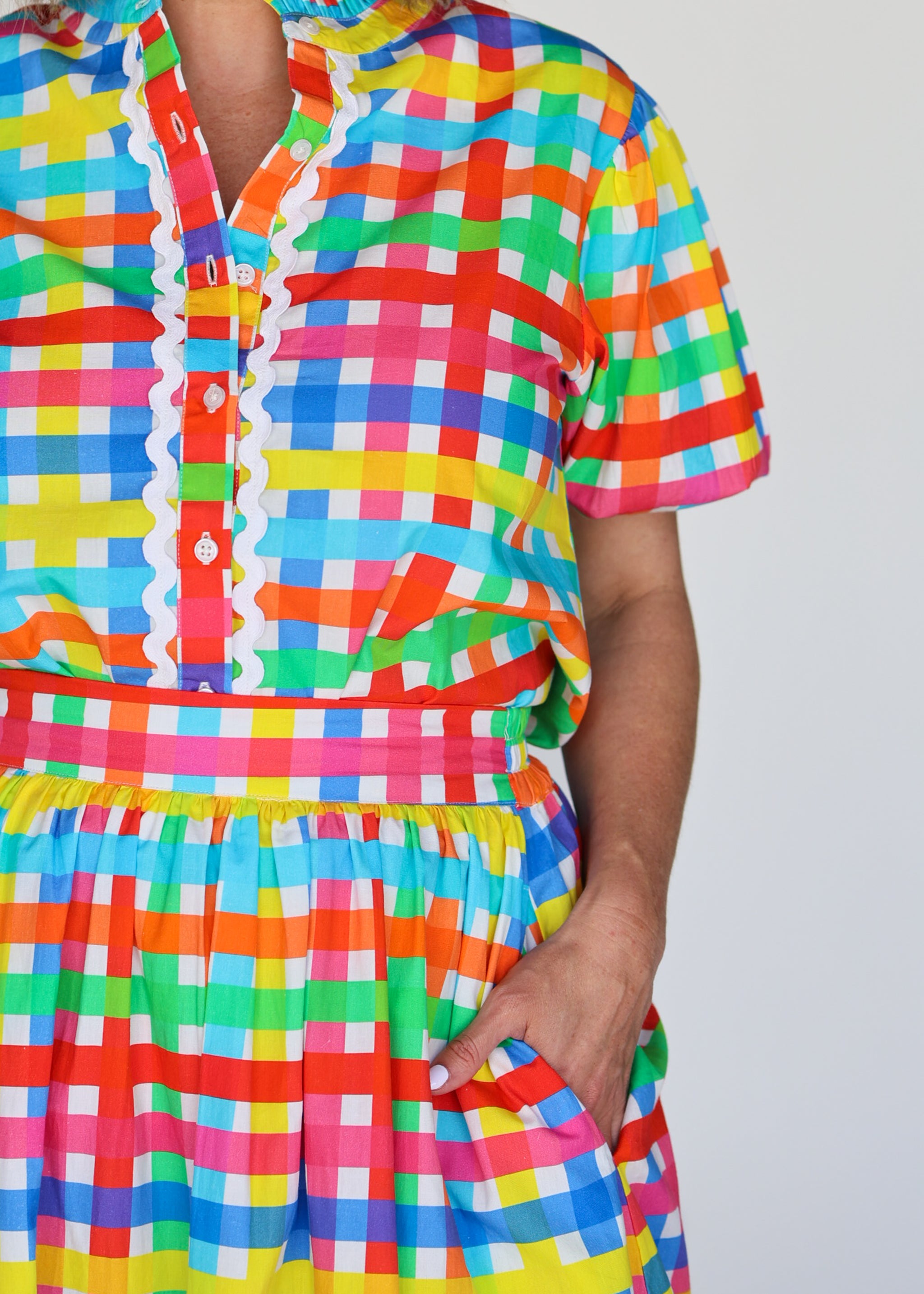 Emma Skirt - Neon Gingham