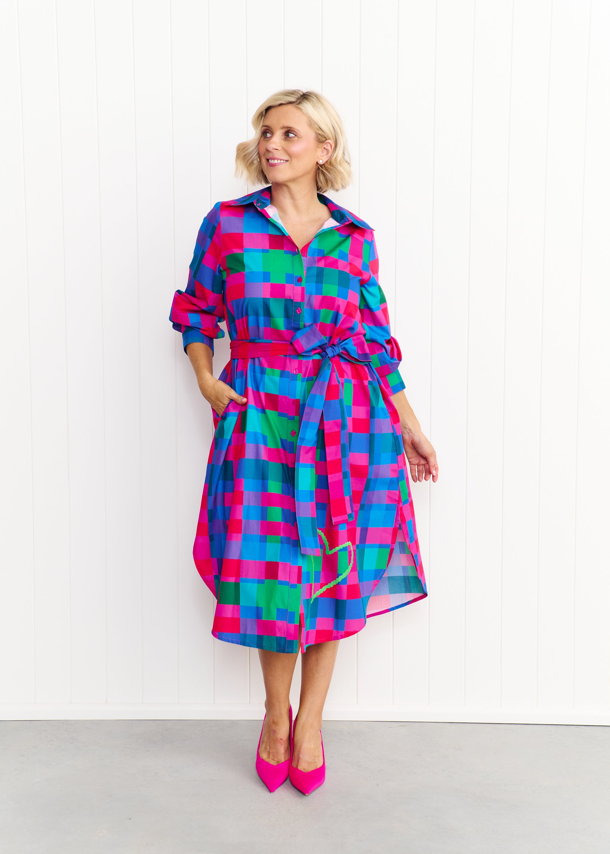 Maddie - Blue & Pink Gingham