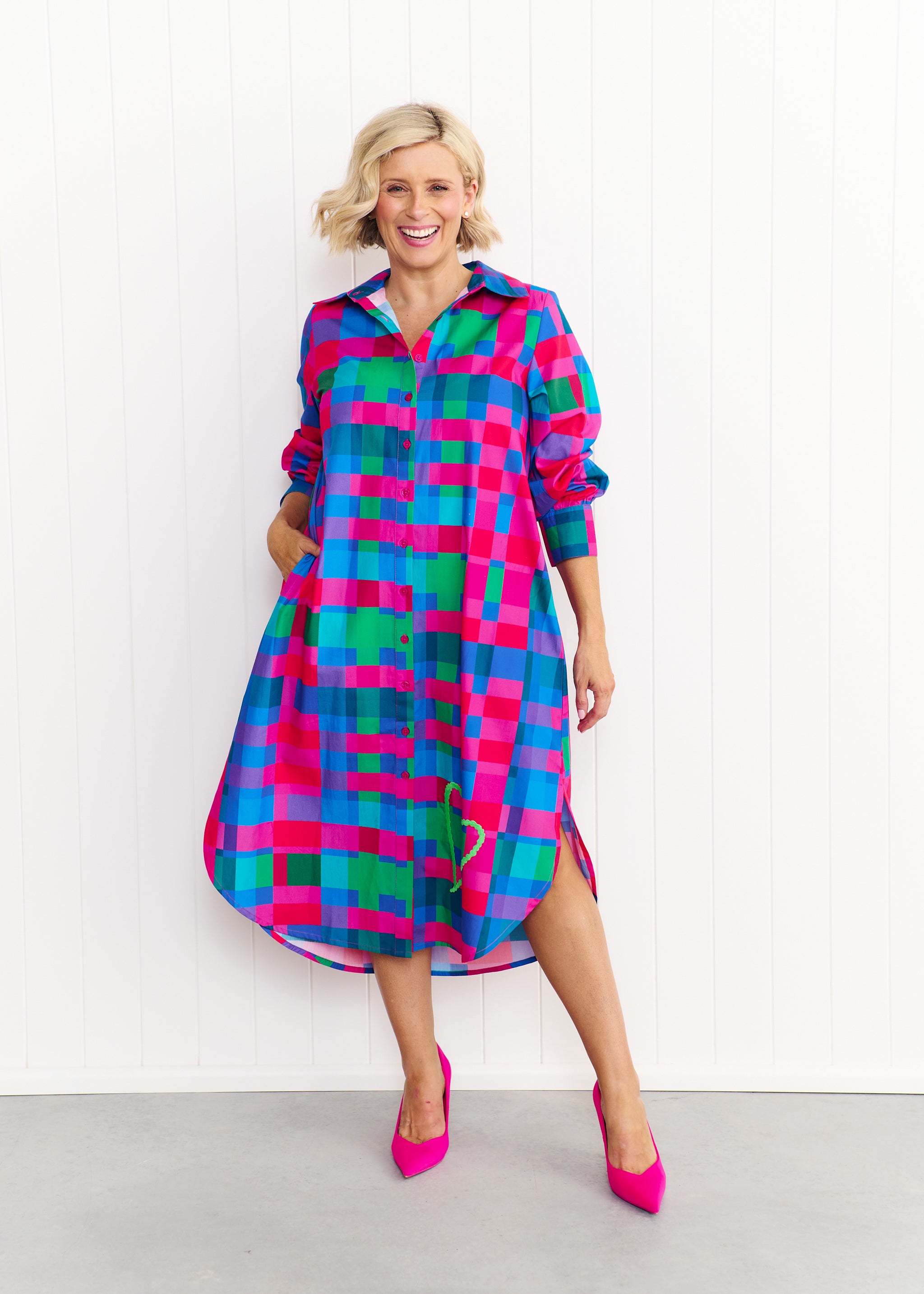 Maddie - Blue & Pink Gingham