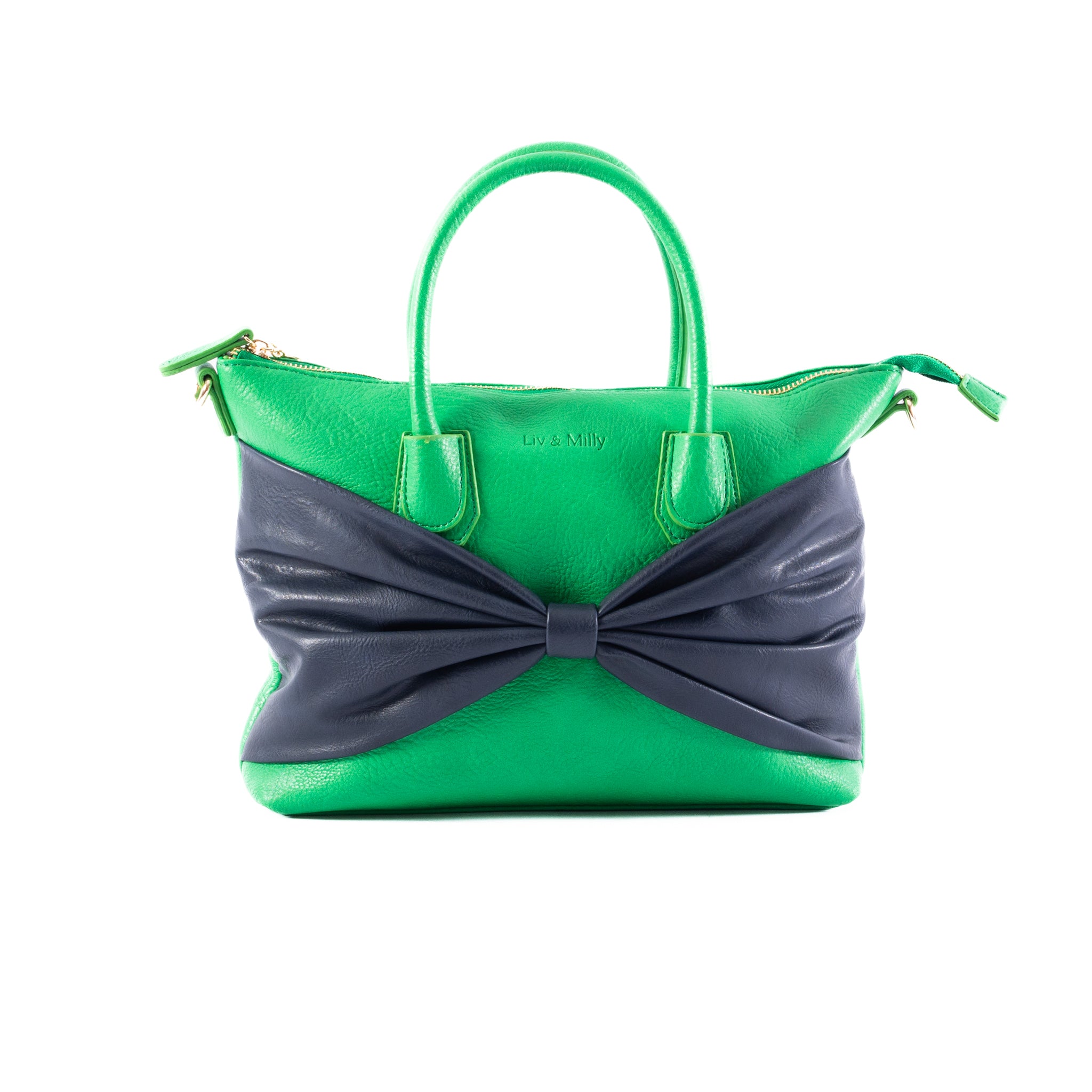 Charlotte with a Bow - Green/Navy