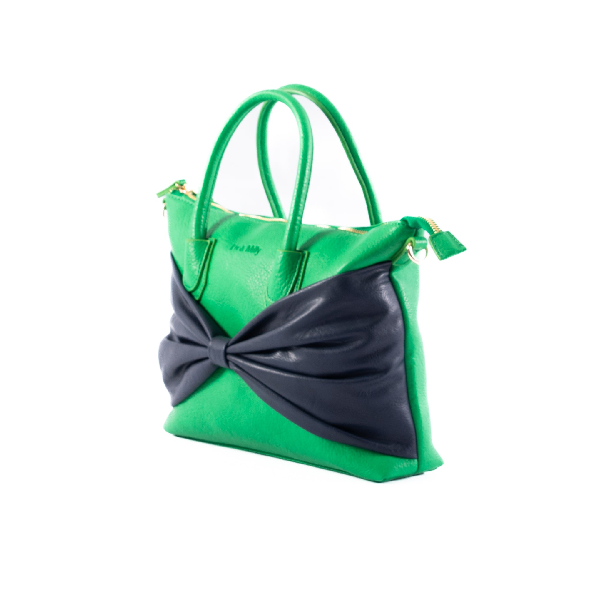 Charlotte with a Bow - Green/Navy
