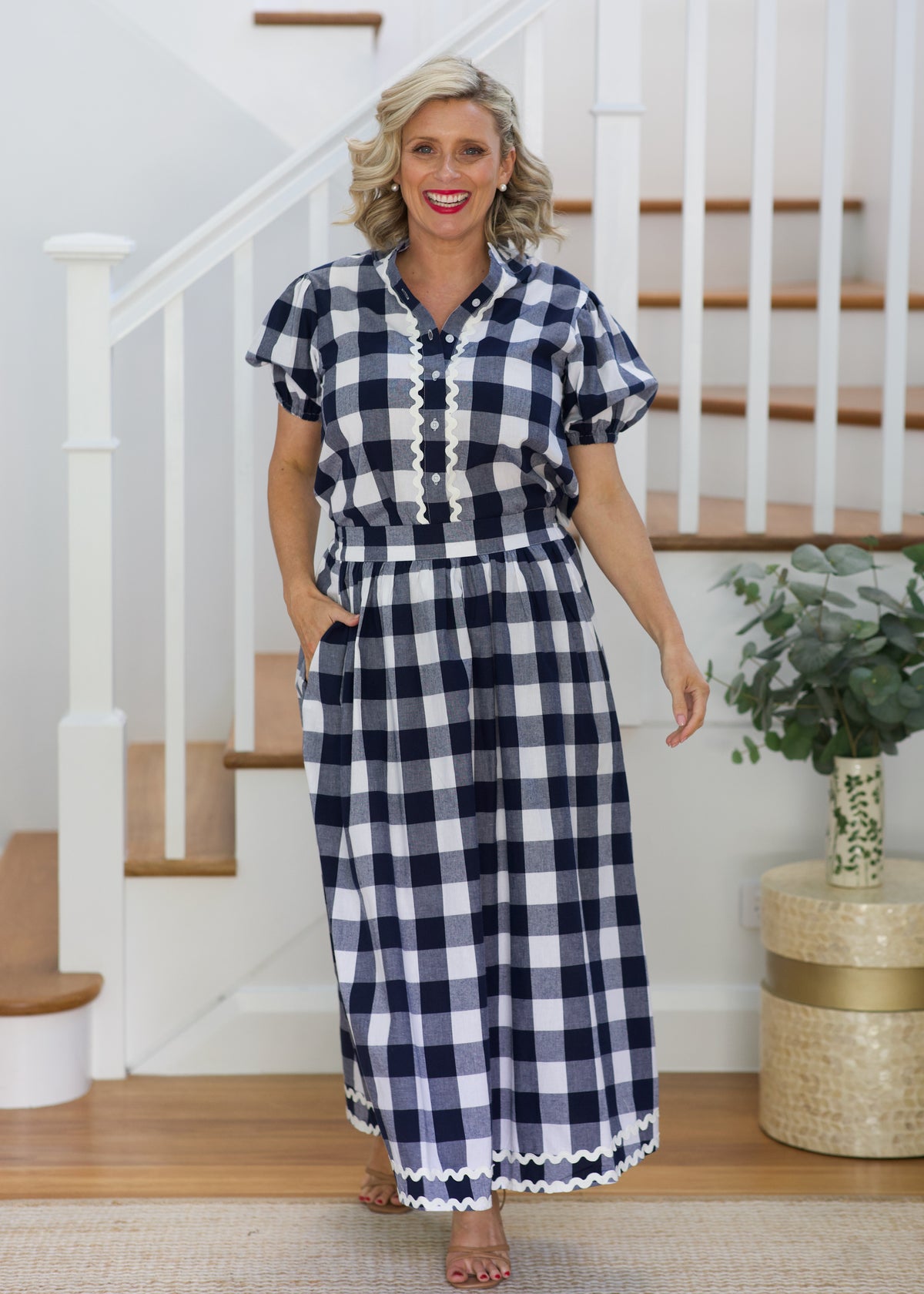 Emma Skirt- Navy & White Gingham