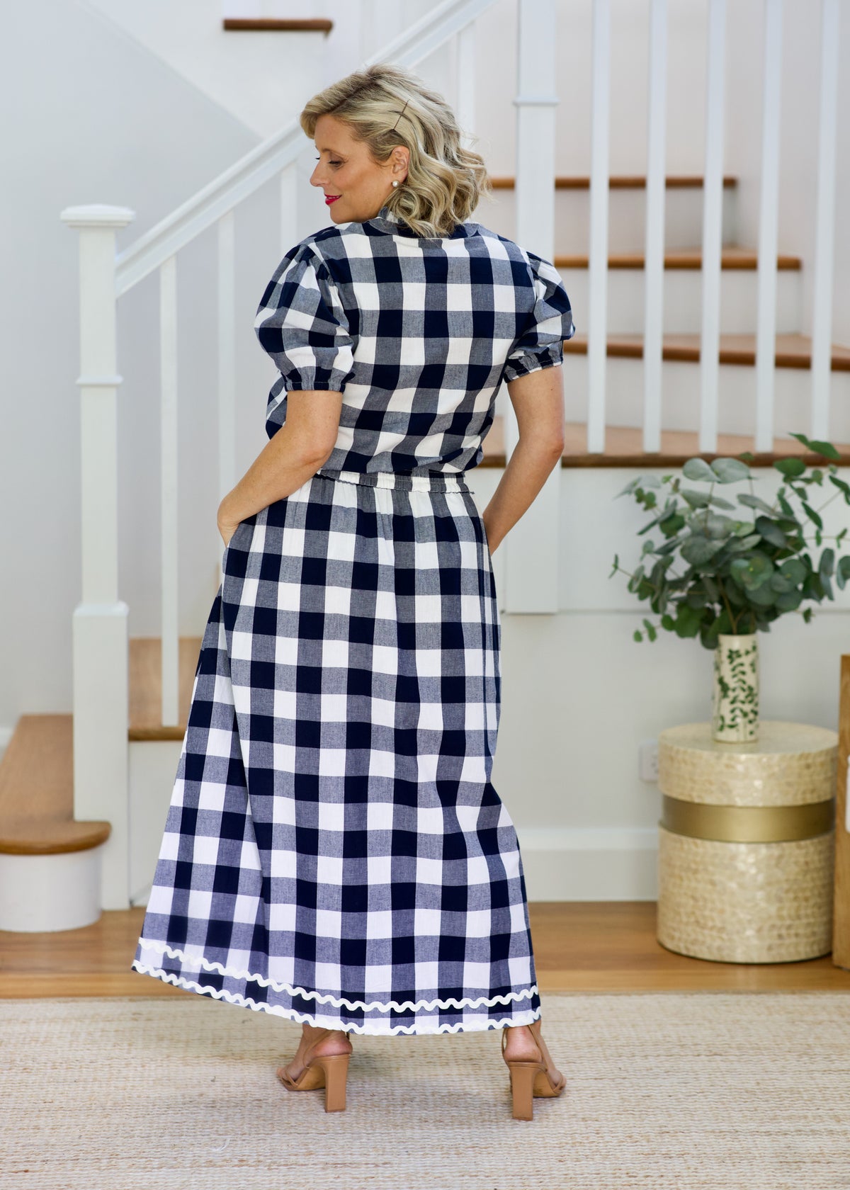 Emma Skirt- Navy & White Gingham