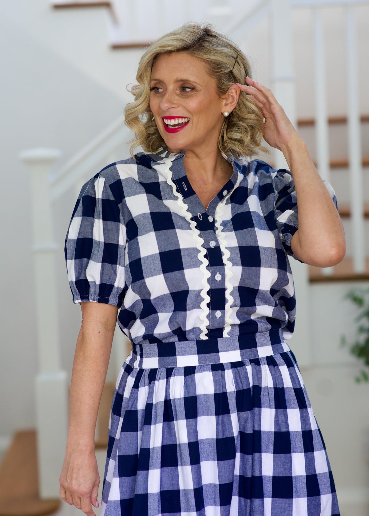 Emma Skirt- Navy & White Gingham