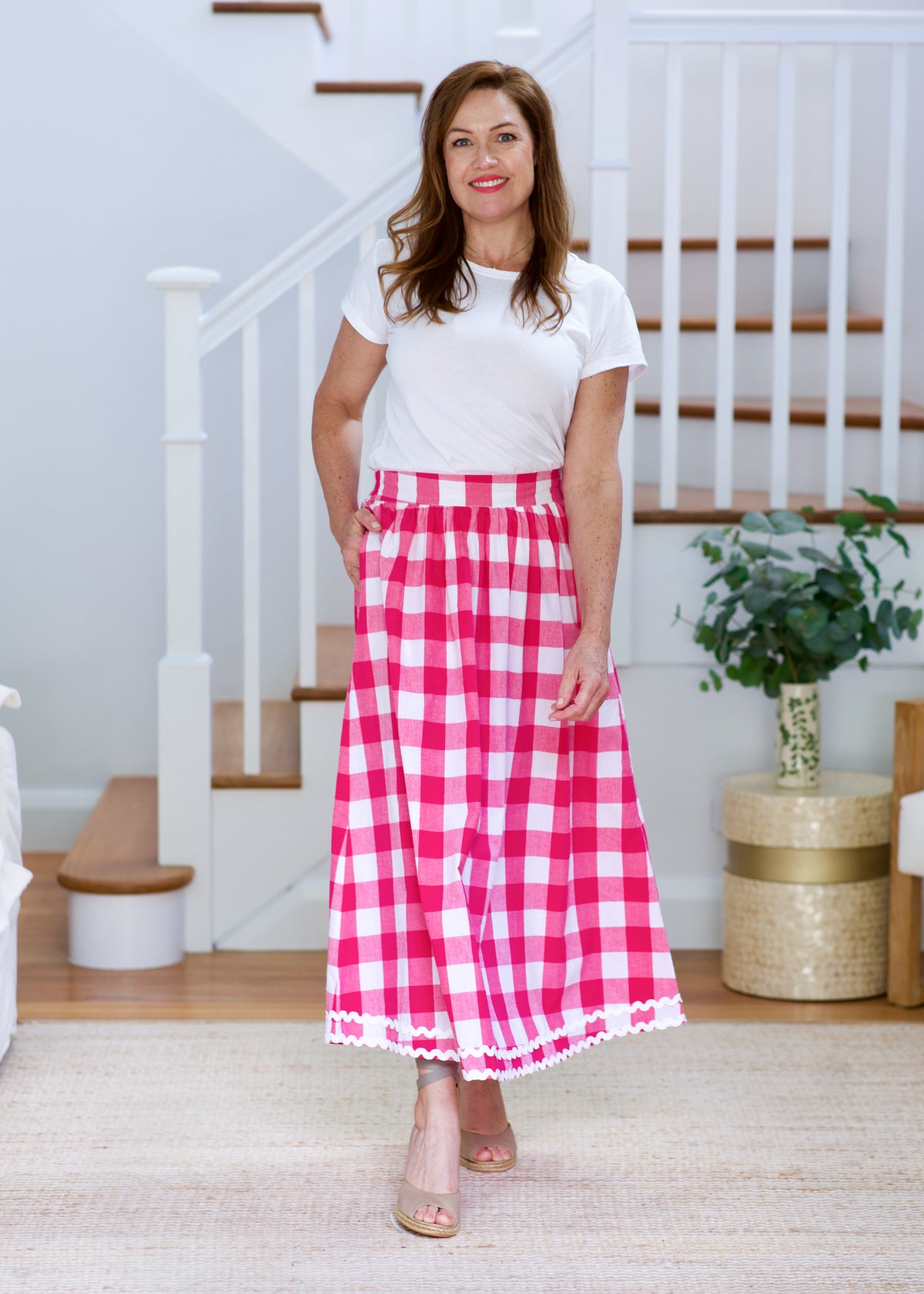 Emma Skirt - Pink & White Gingham