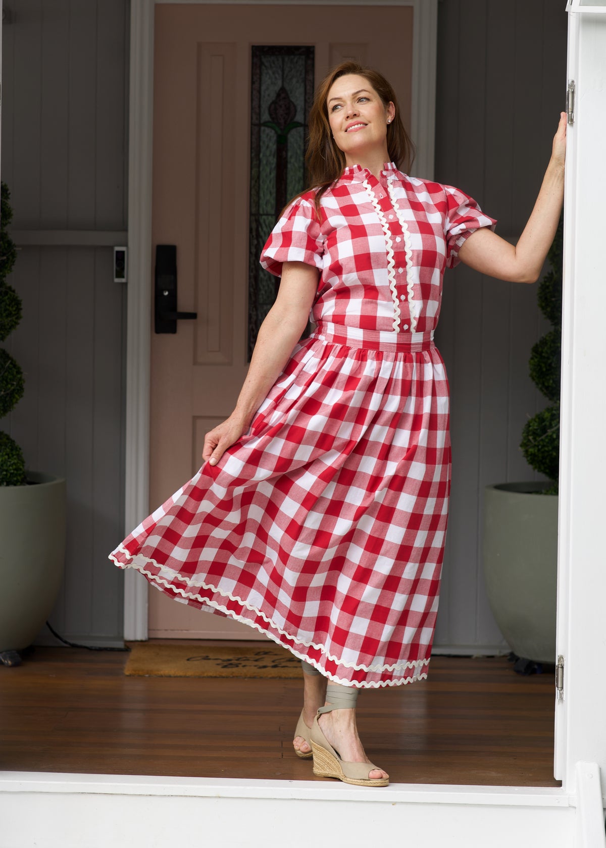 Emma Skirt - Red & White Gingham