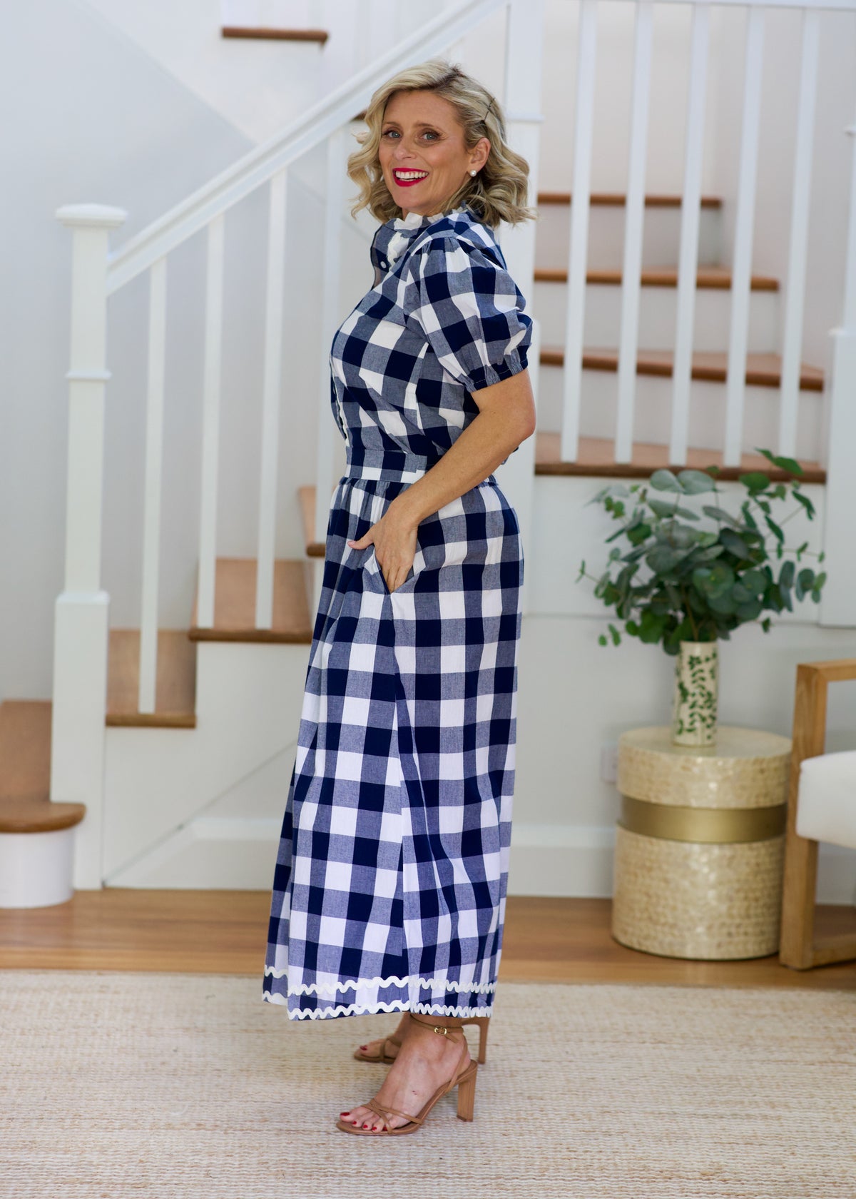 Emma Skirt- Navy & White Gingham