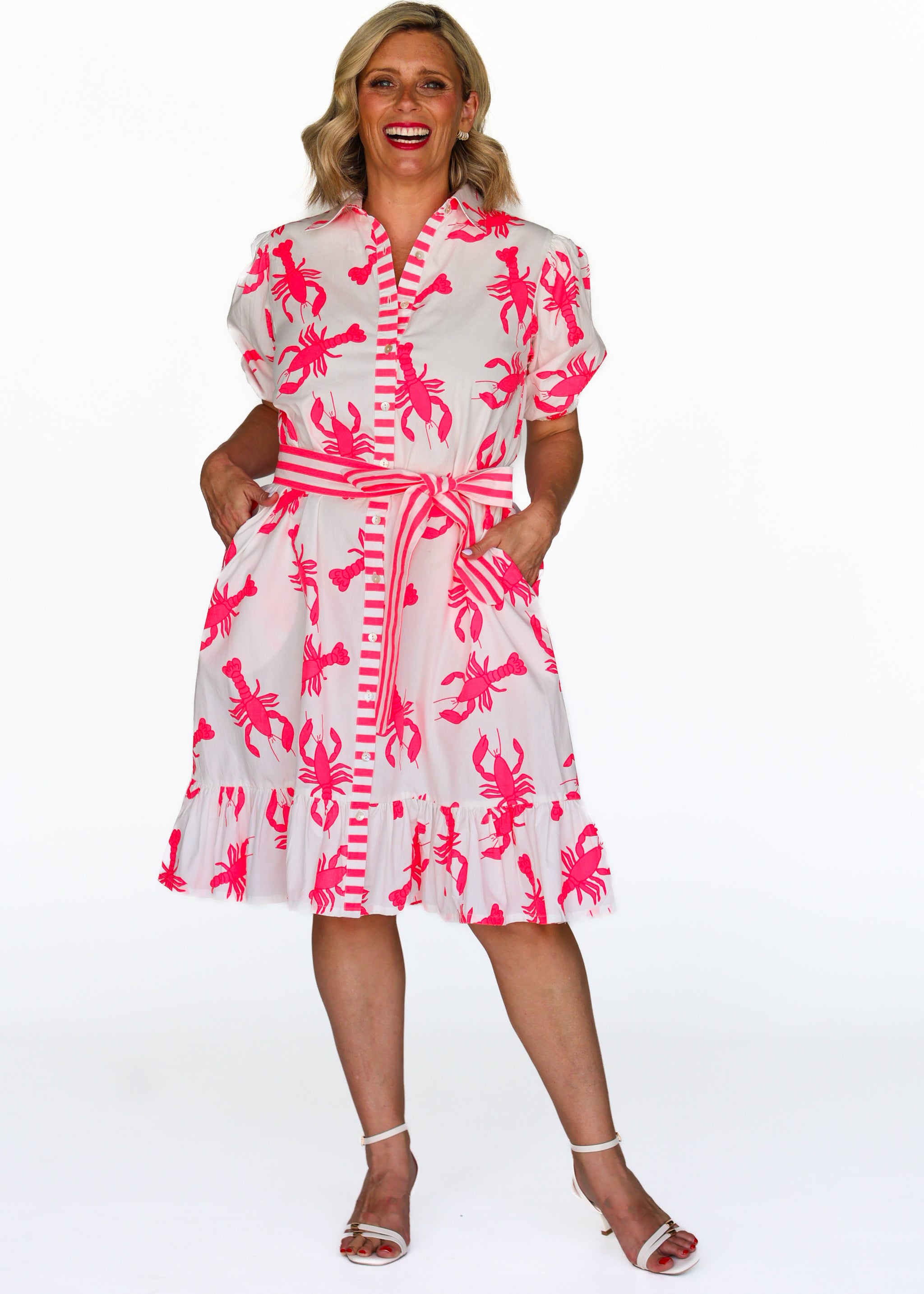 Daisy Dress - Neon Lobster