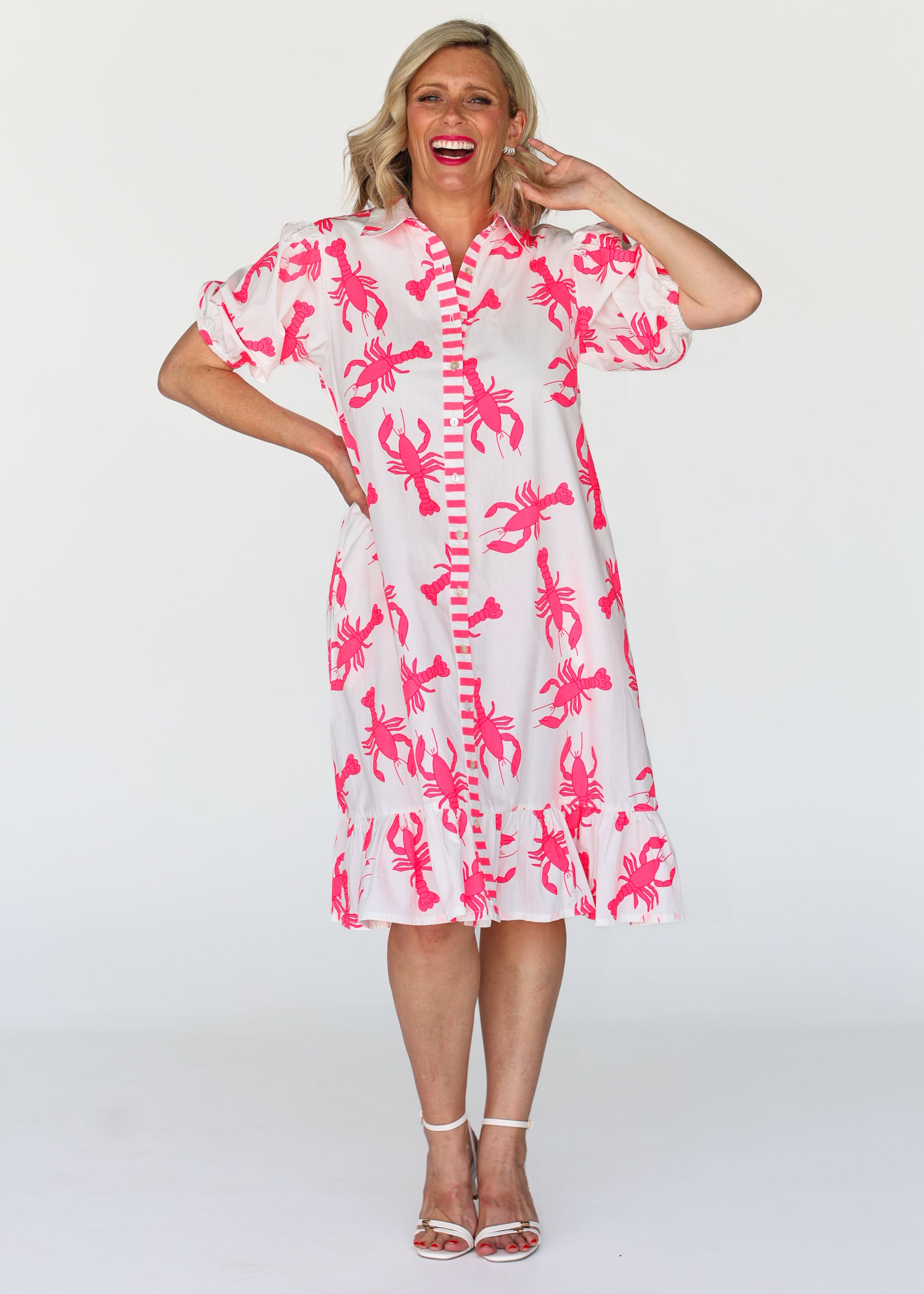Daisy Dress - Neon Lobster