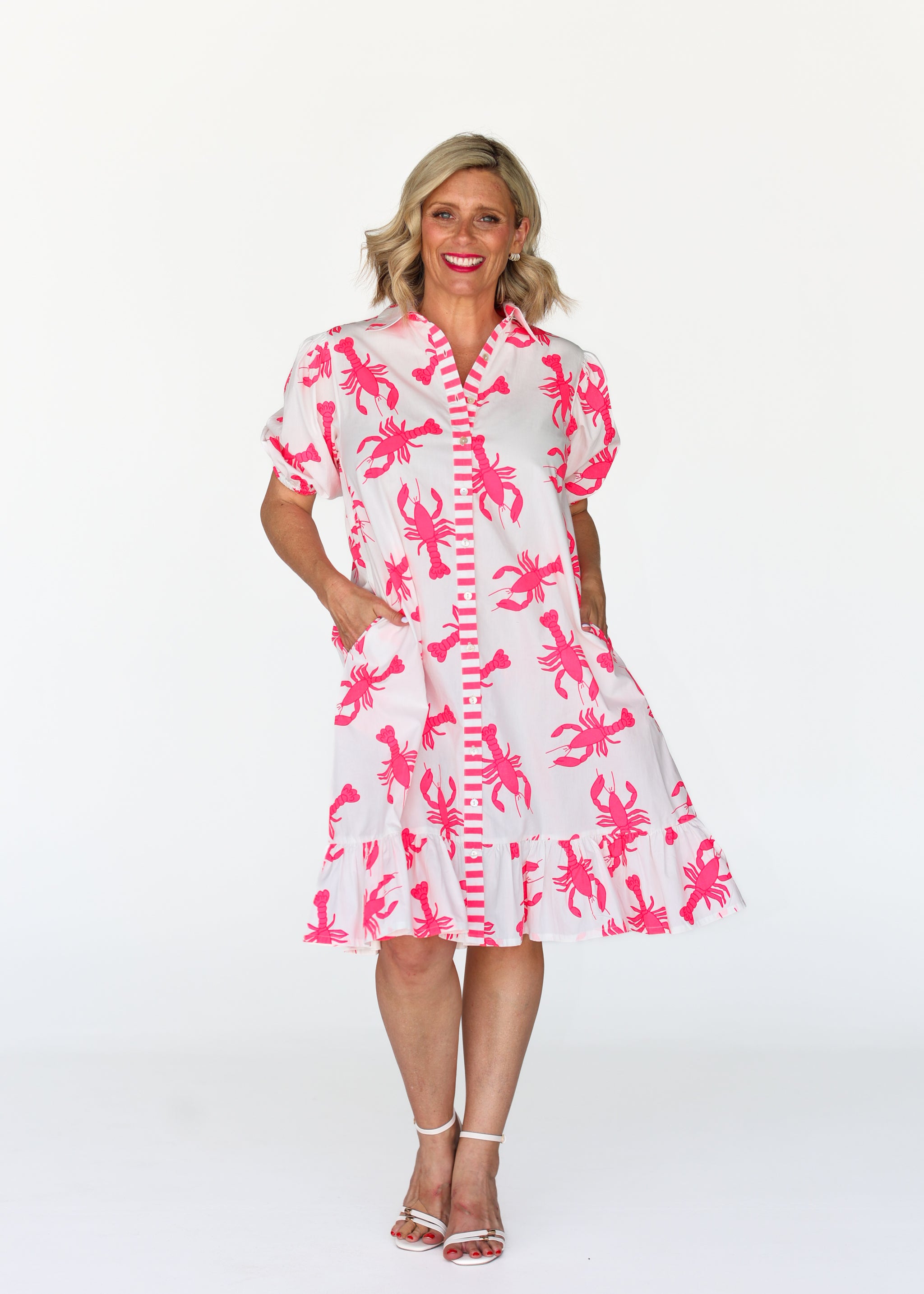 Daisy Dress - Neon Lobster