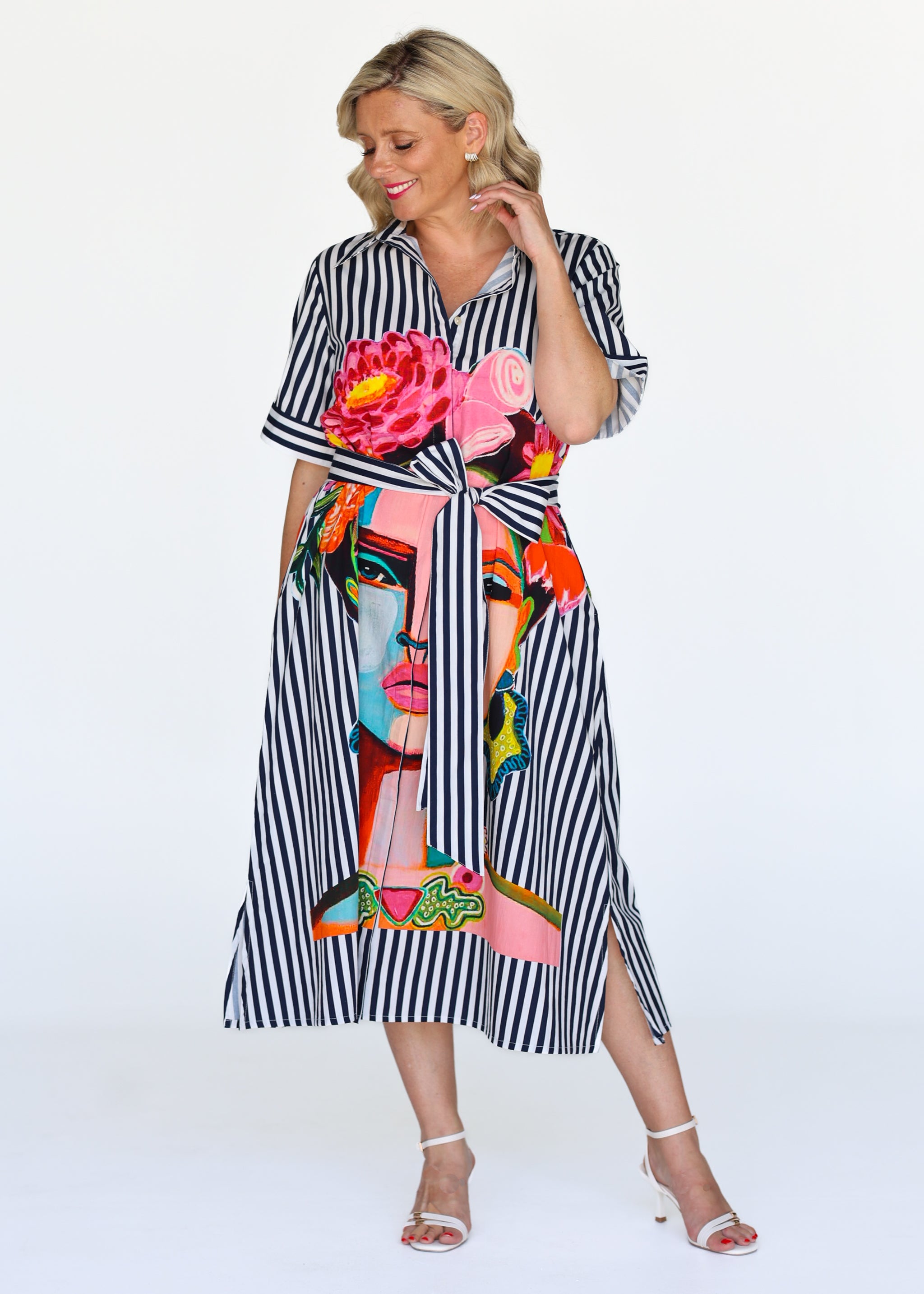 Frida Shirt Dress - Navy (Short Sleeve)