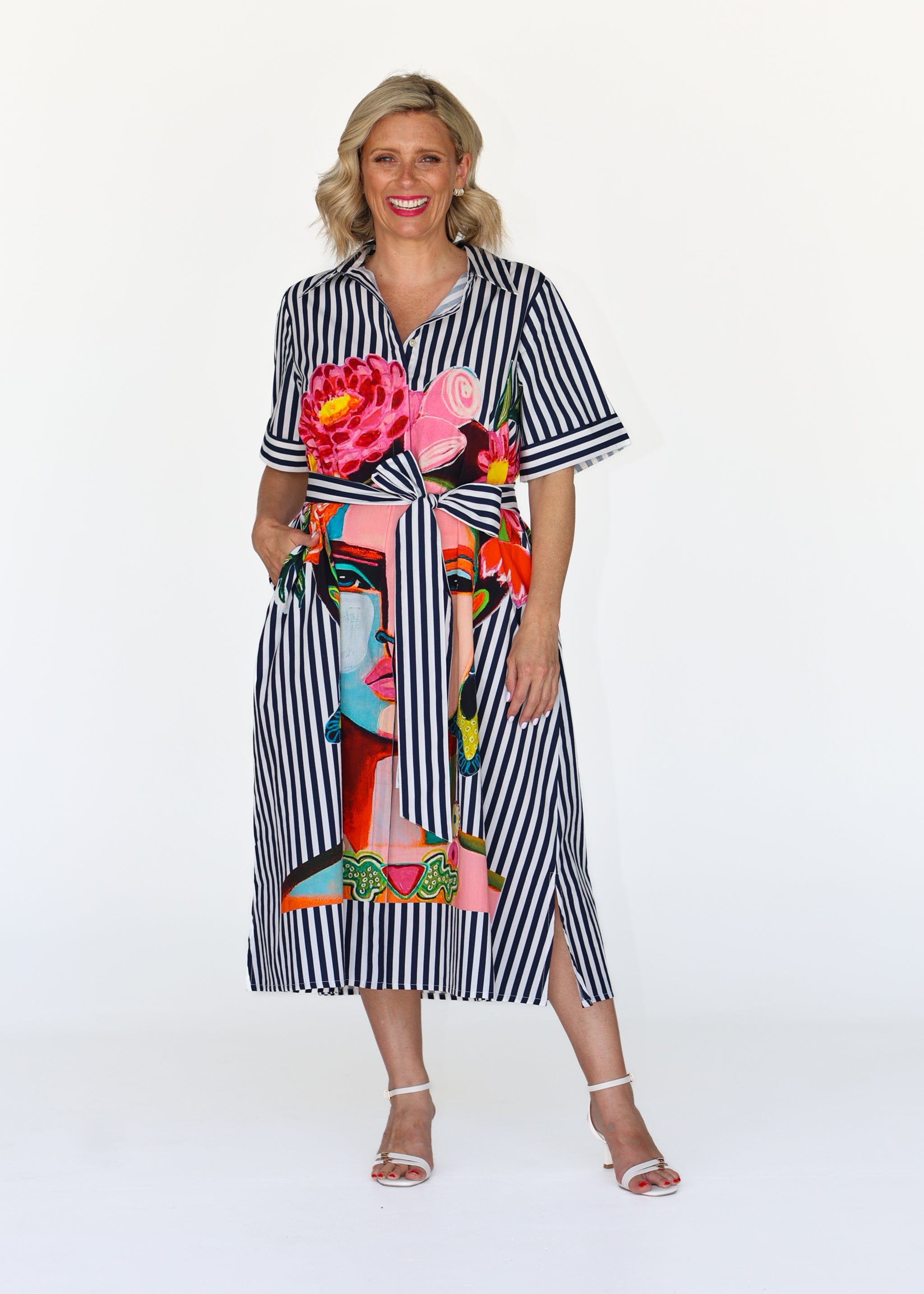 Frida Shirt Dress - Navy (Short Sleeve)