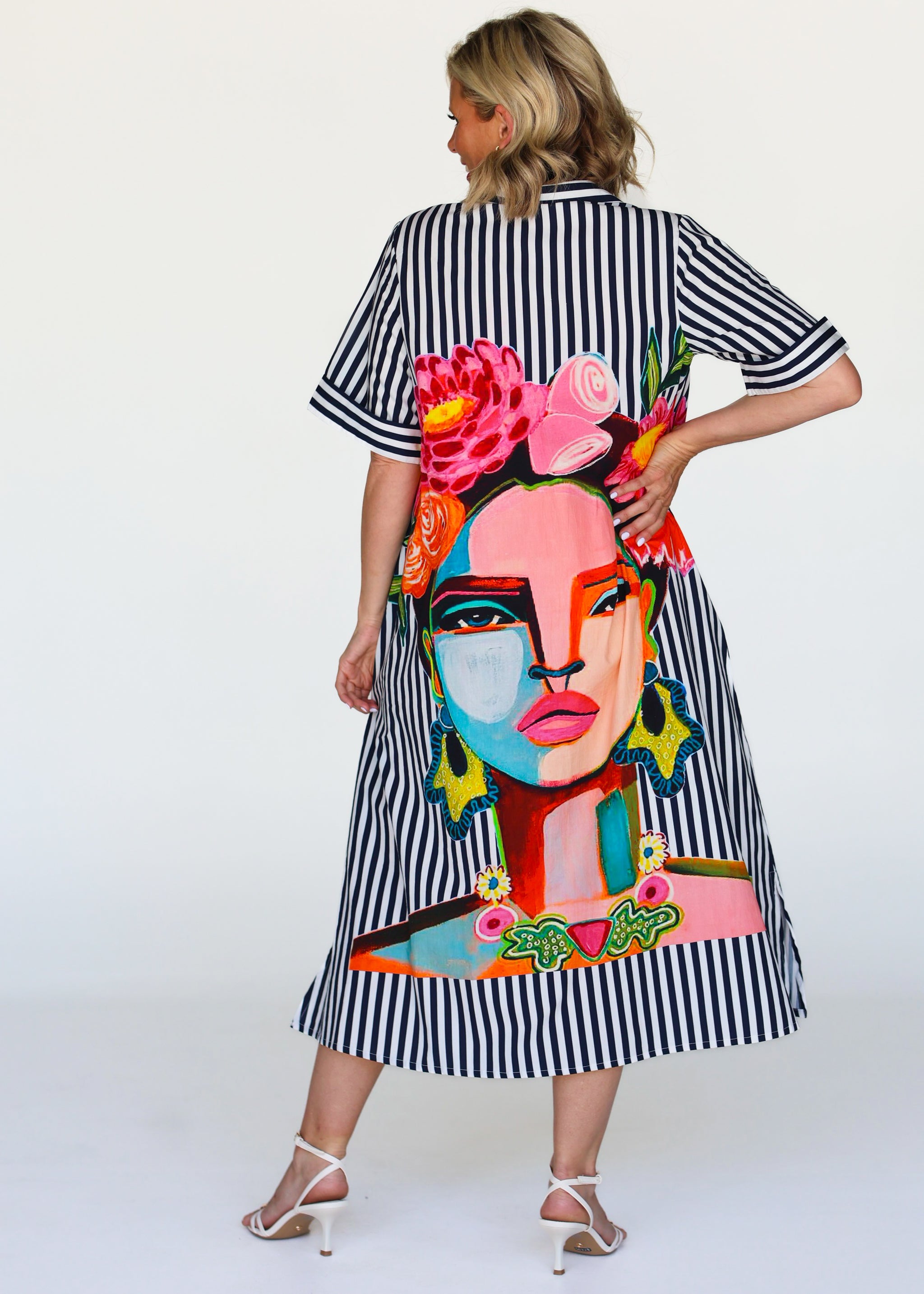 Frida Shirt Dress - Navy (Short Sleeve)