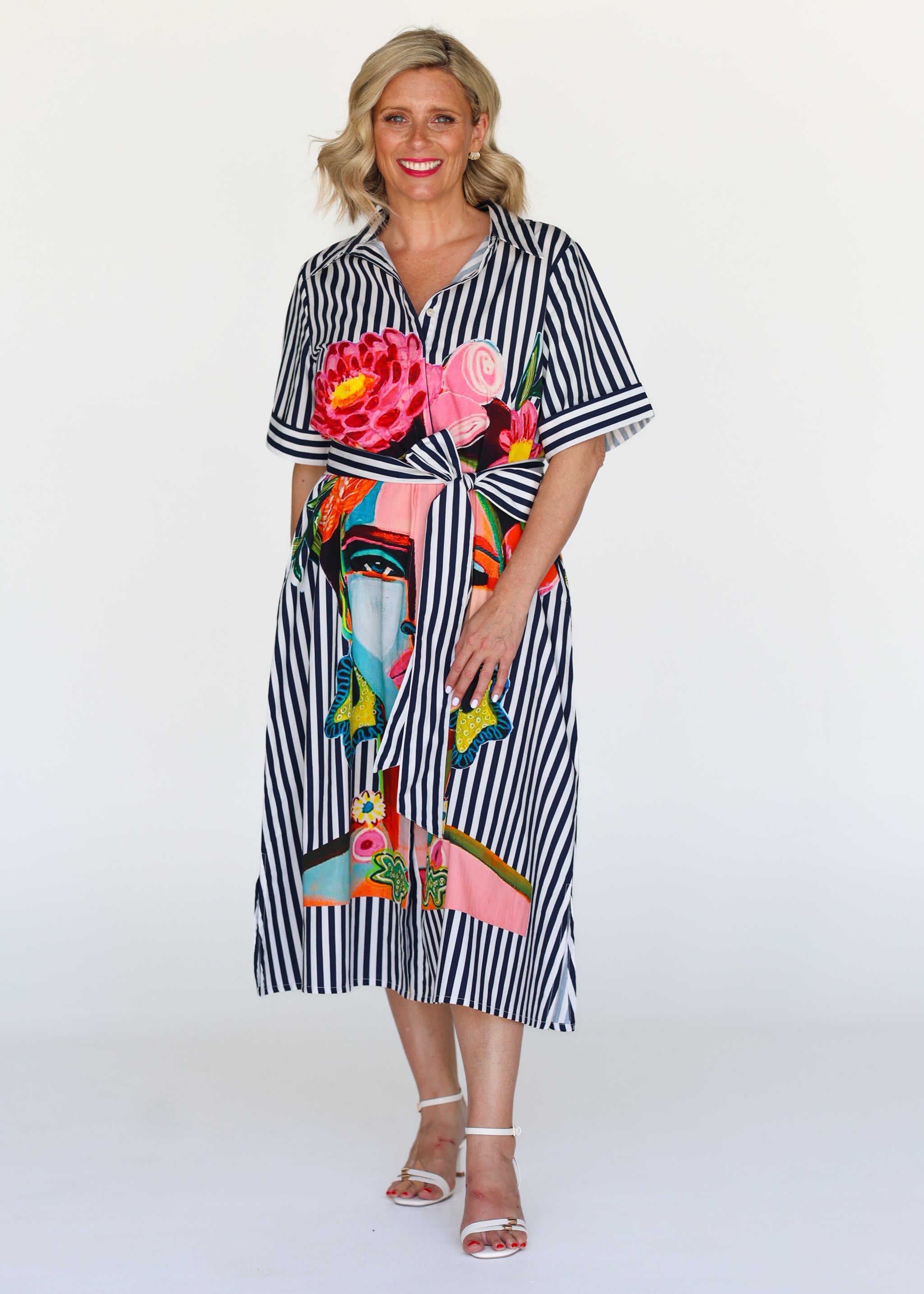 Frida Shirt Dress - Navy (Short Sleeve)