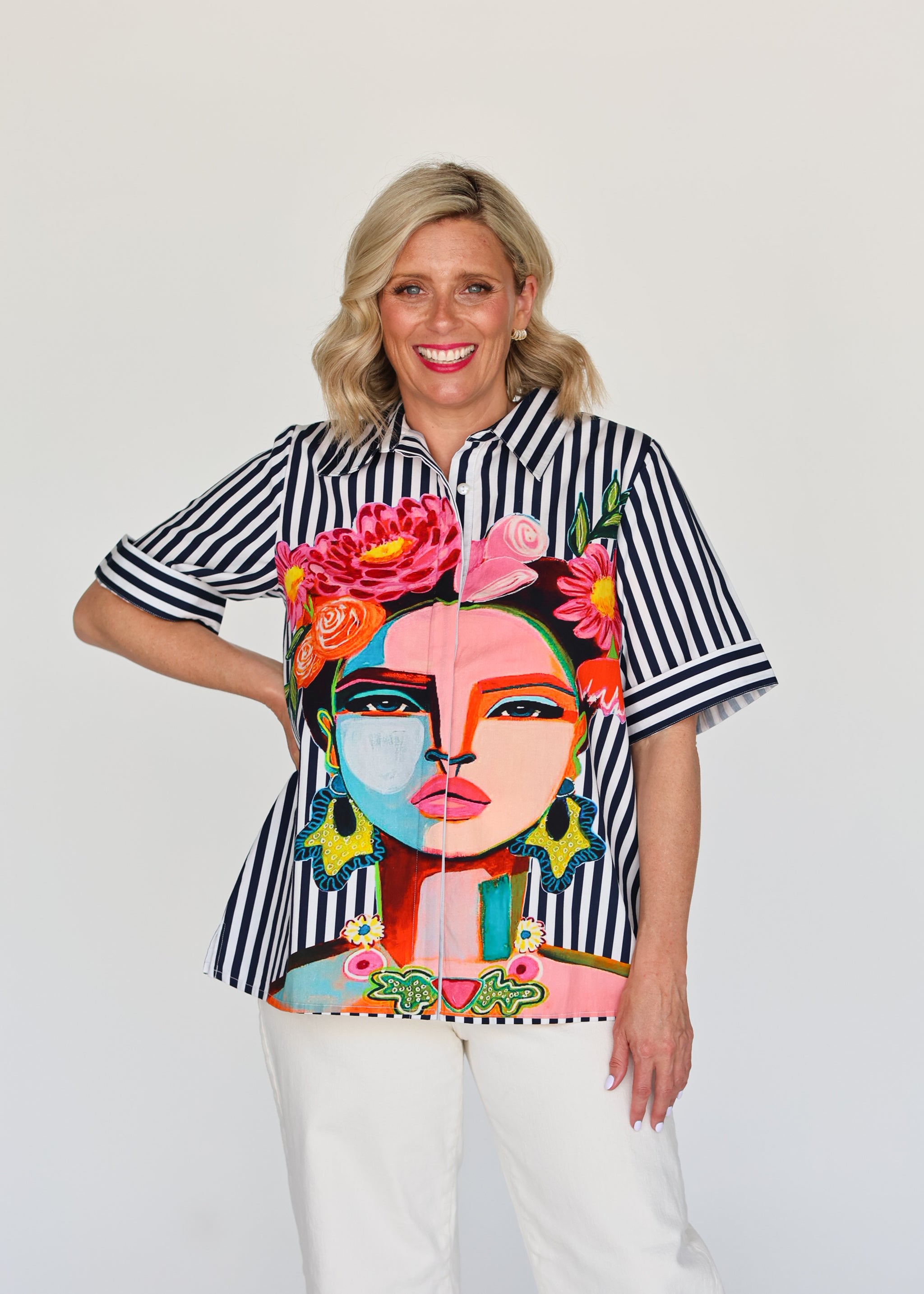 Frida Shirt - Navy (Short Sleeve)