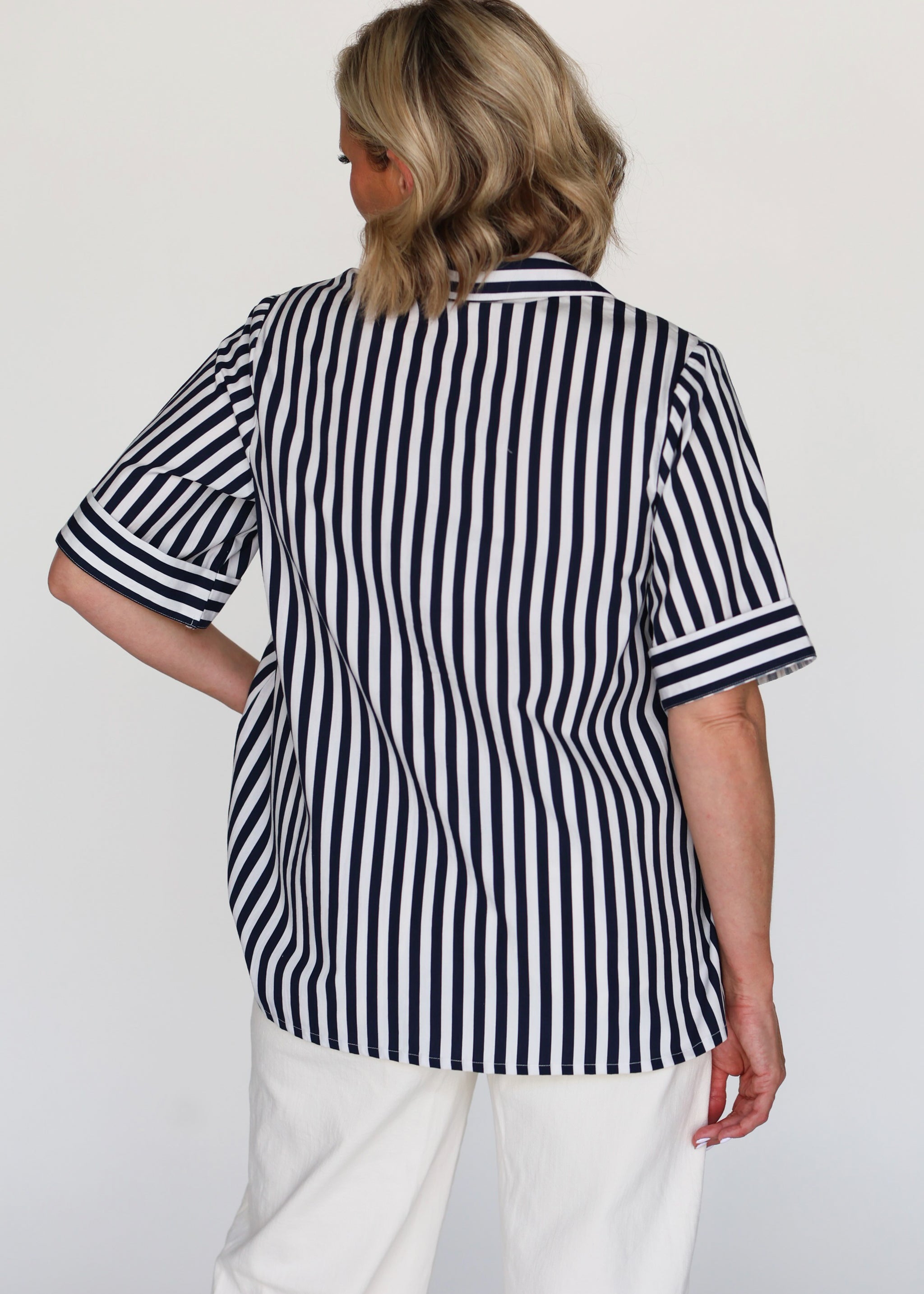 Frida Shirt - Navy (Short Sleeve)