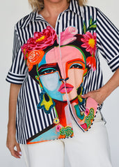 Frida Shirt - Navy (Short Sleeve)