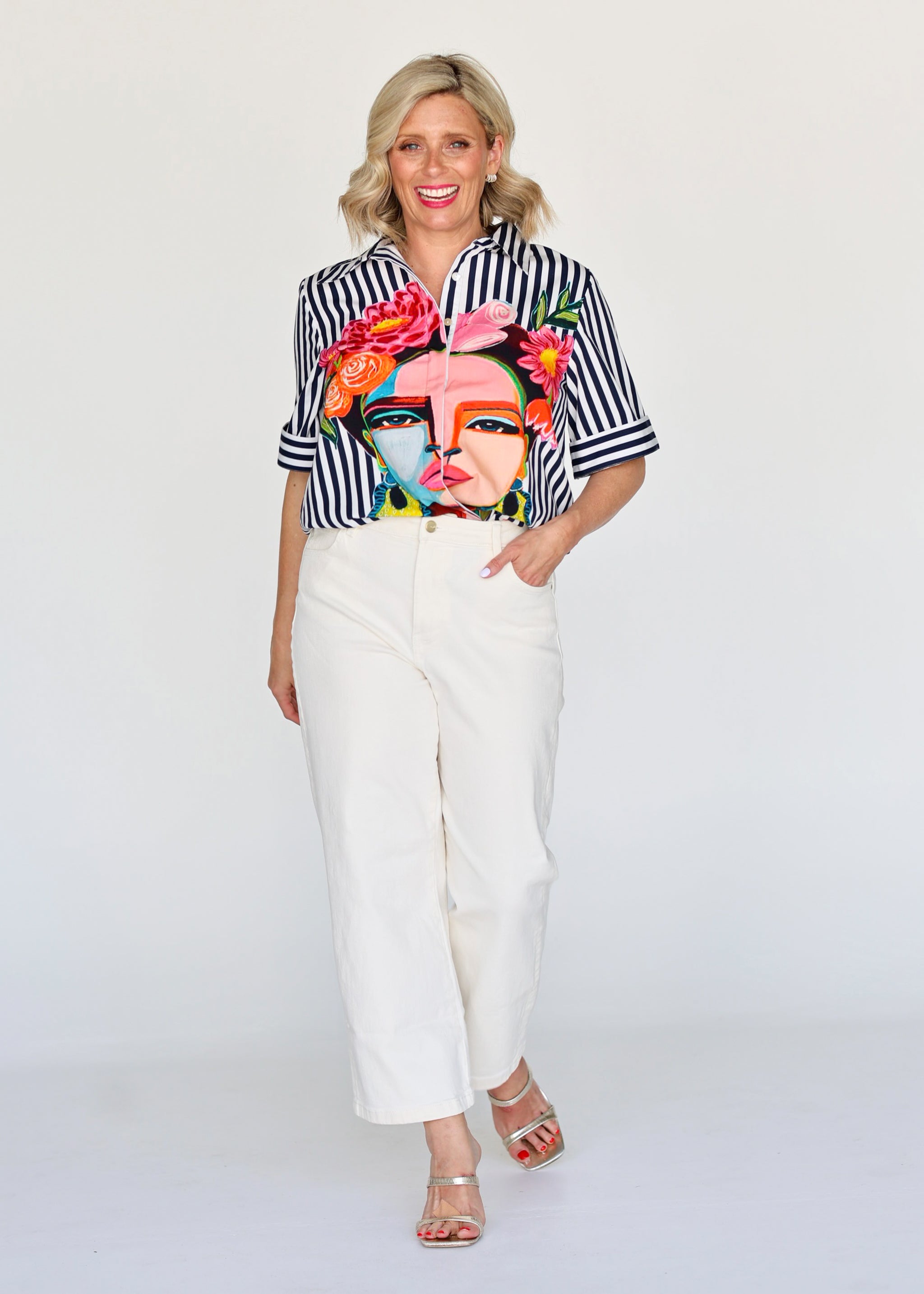 Frida Shirt - Navy (Short Sleeve)