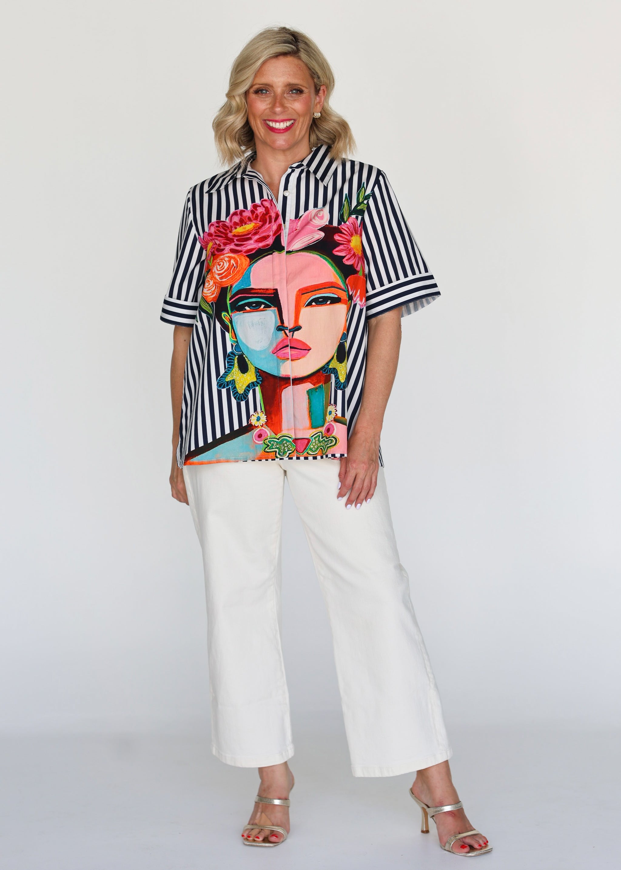 Frida Shirt - Navy (Short Sleeve)