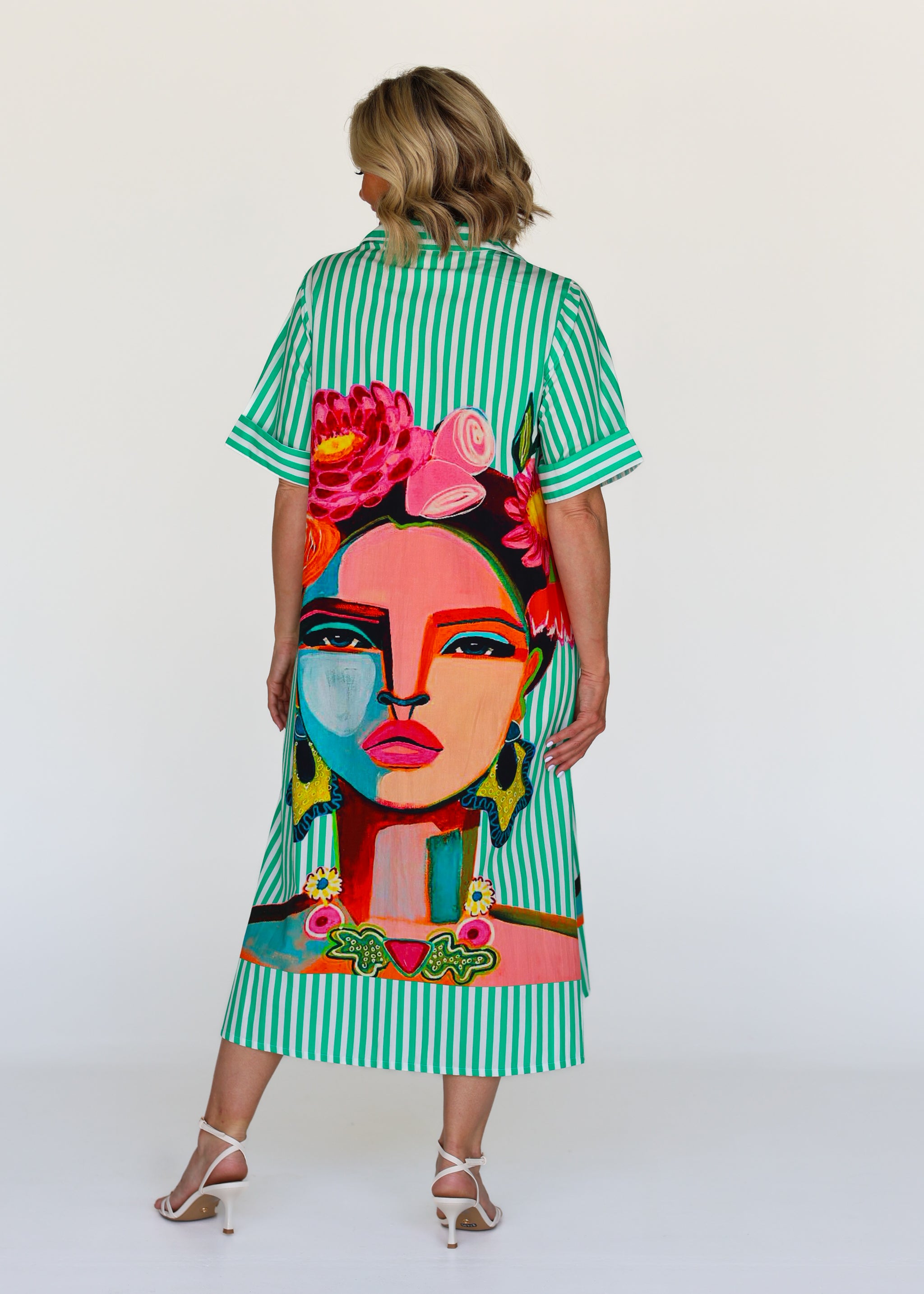 Frida Shirt Dress - Green (Short Sleeve)