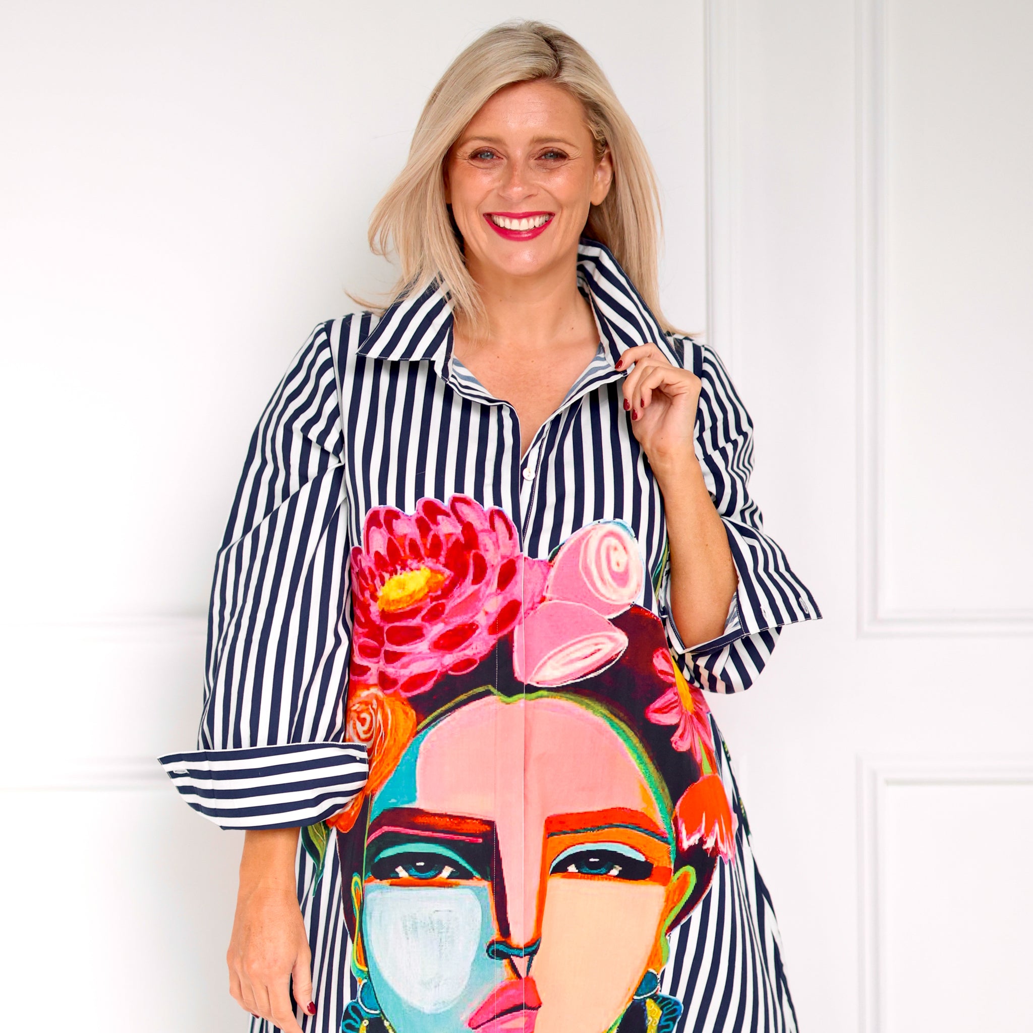 Frida Shirt Dress - Navy