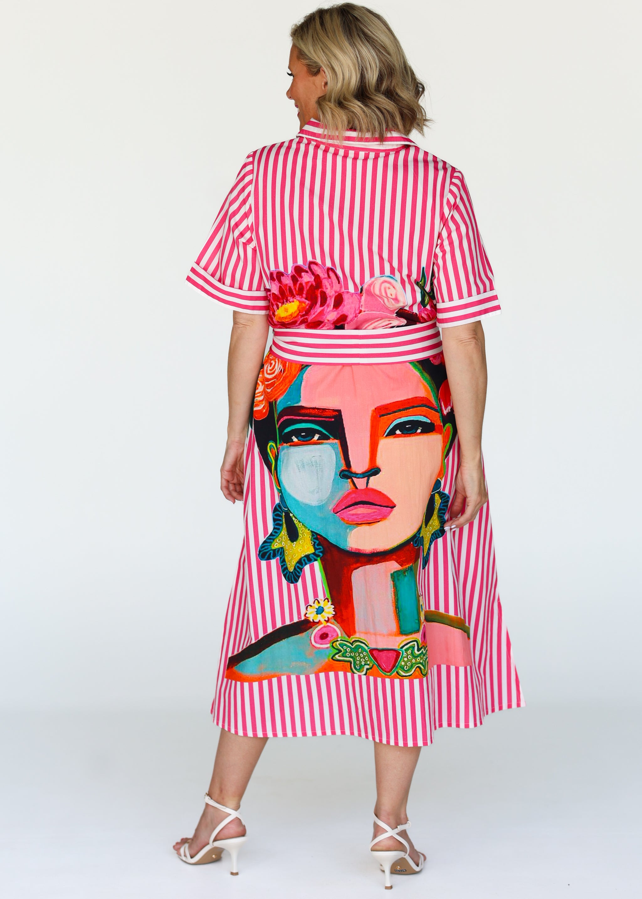 Frida Shirt Dress - Pink (Short Sleeve)