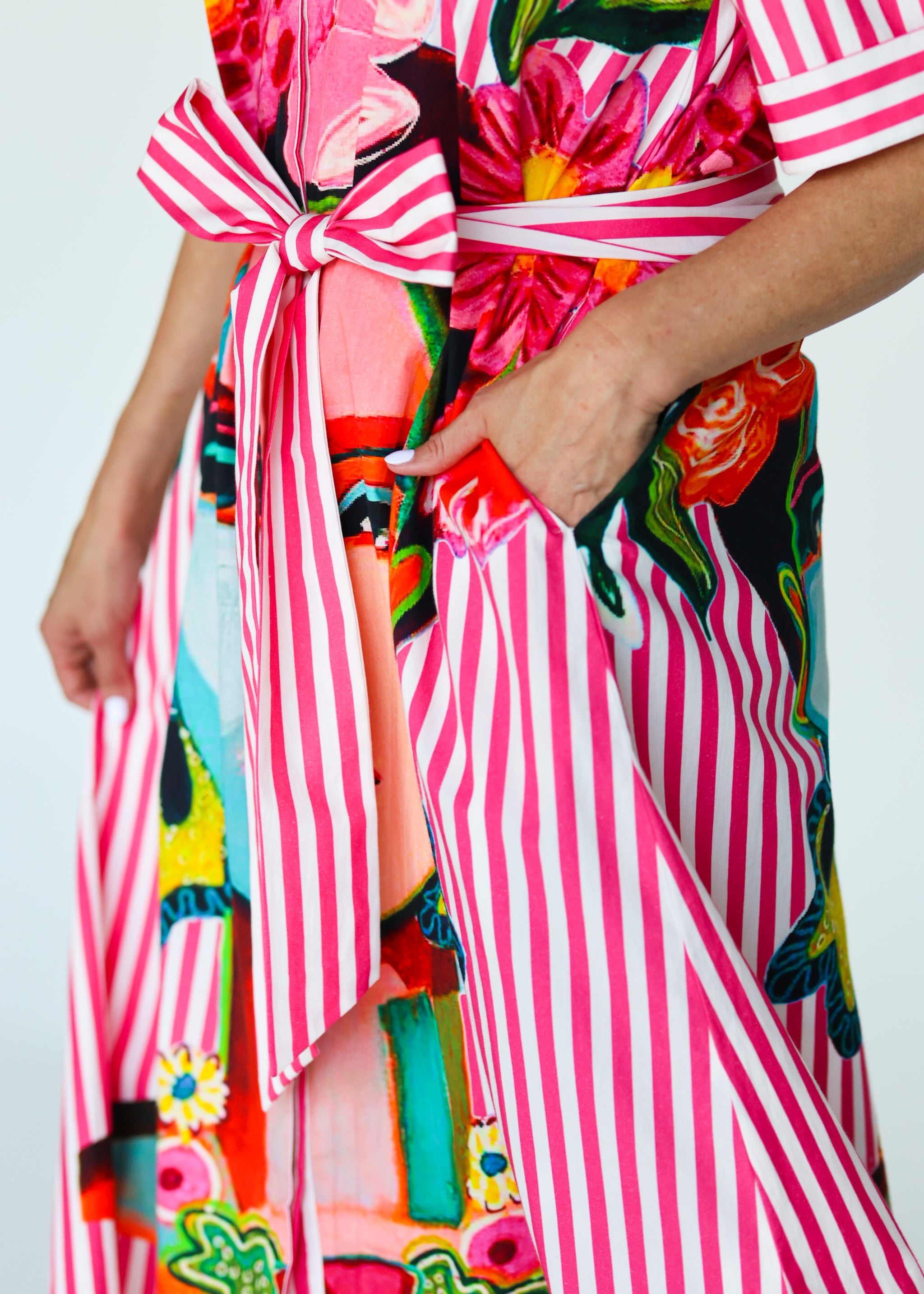 Frida Shirt Dress - Pink (Short Sleeve)