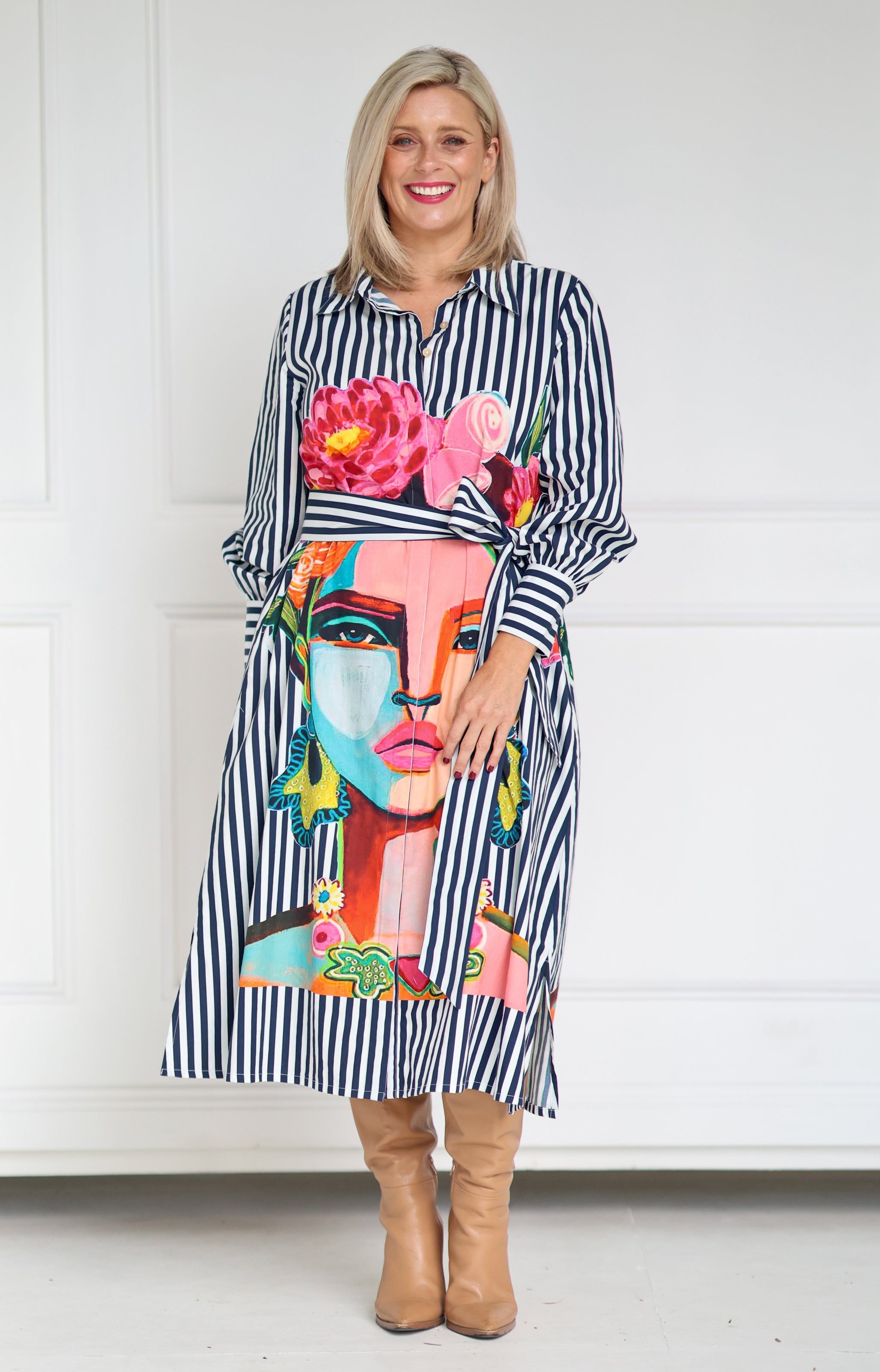 Frida Shirt Dress - Navy