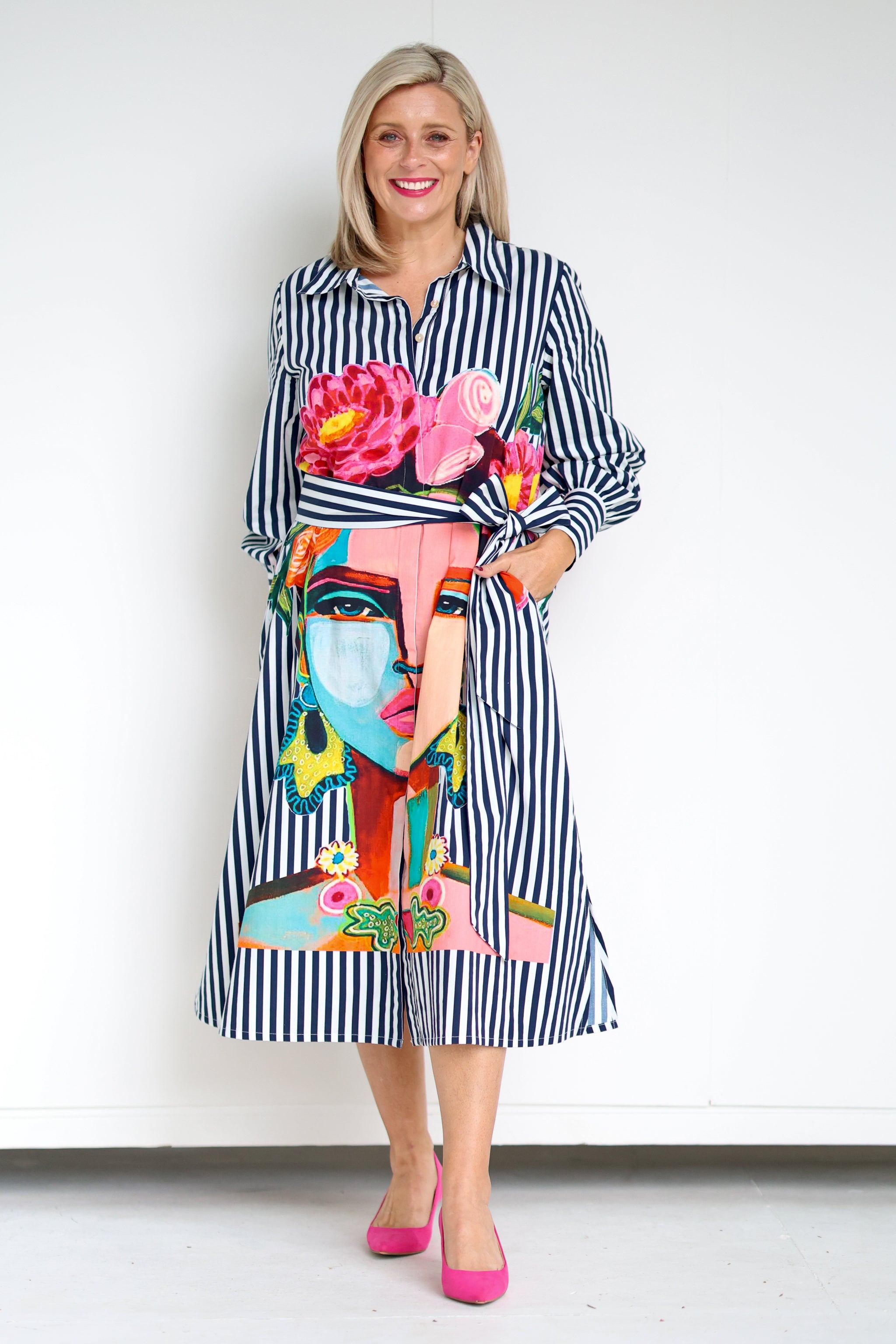 Frida Shirt Dress - Navy