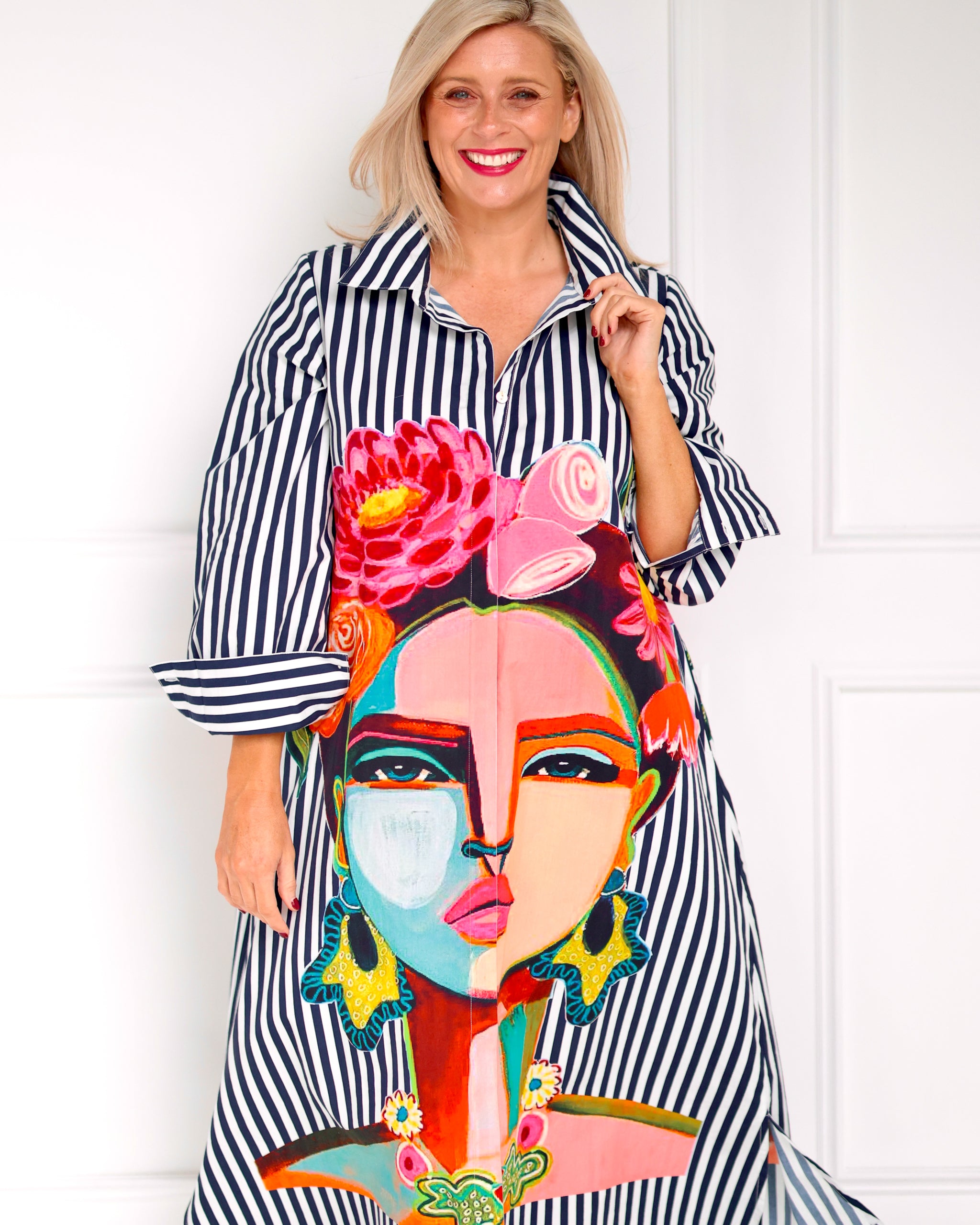 Frida Shirt Dress - Navy