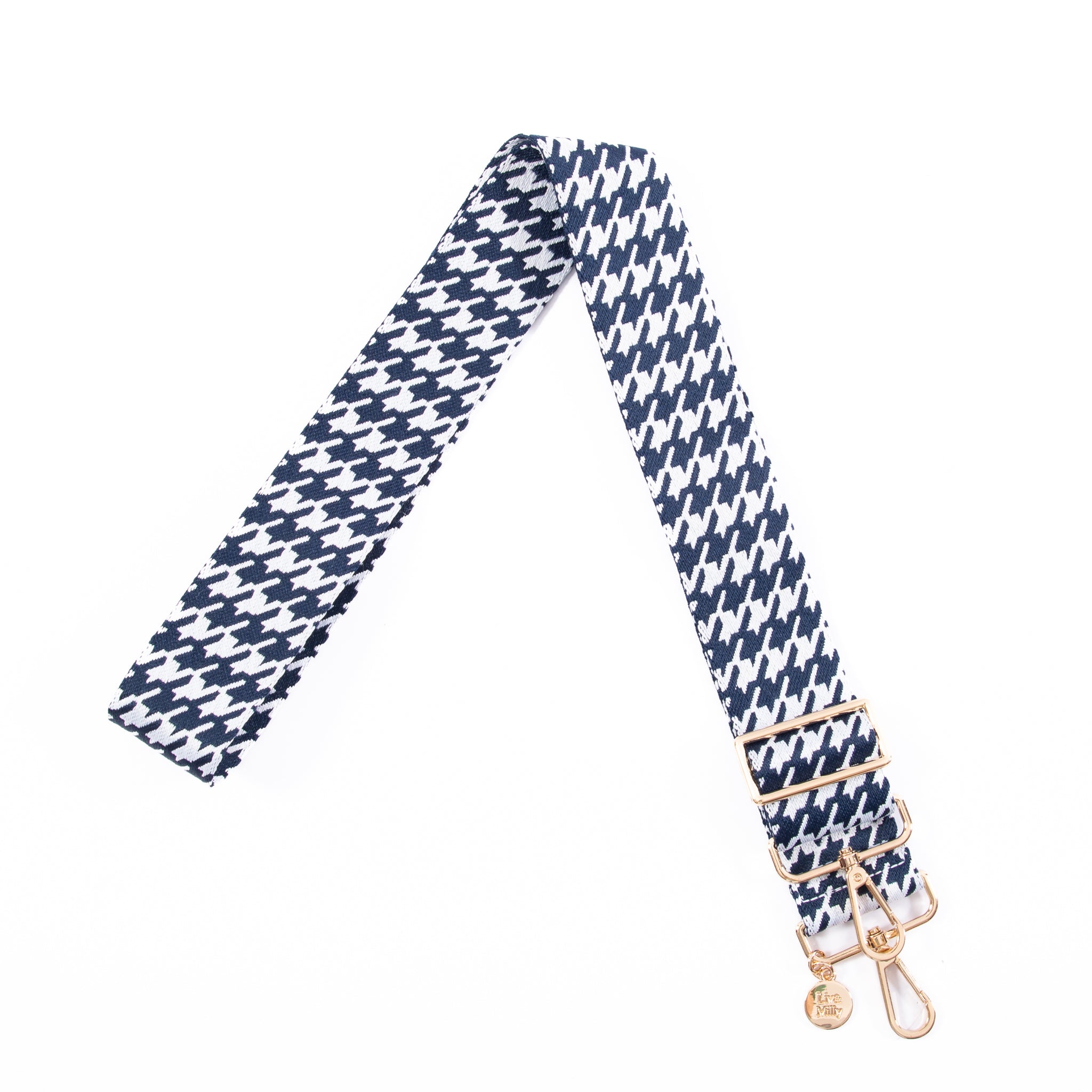 Guitar Strap - Navy & White Houndstooth