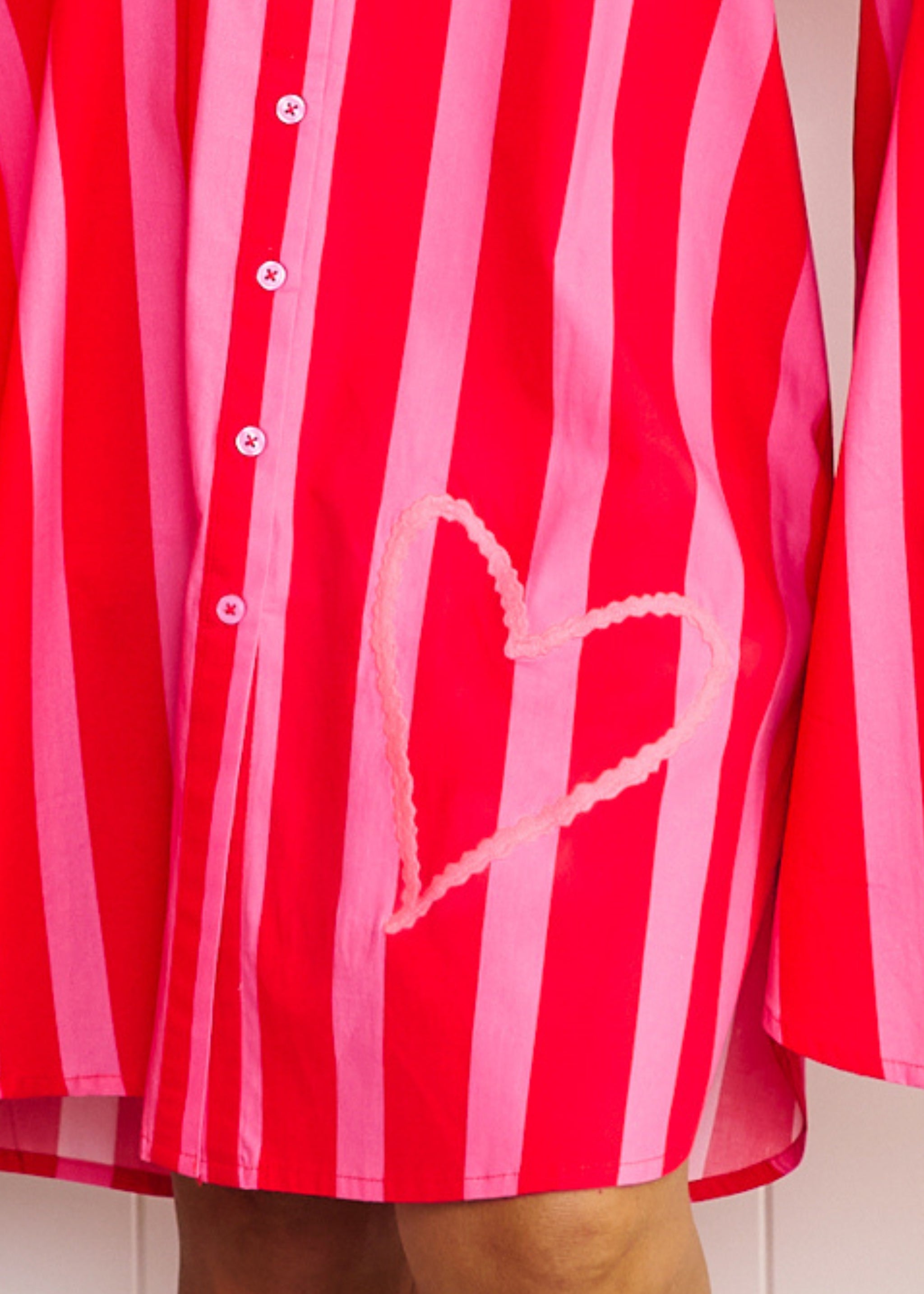 Maddie - Red & Pink Stripe