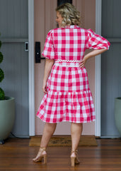 Melody Dress - Pink & White Gingham