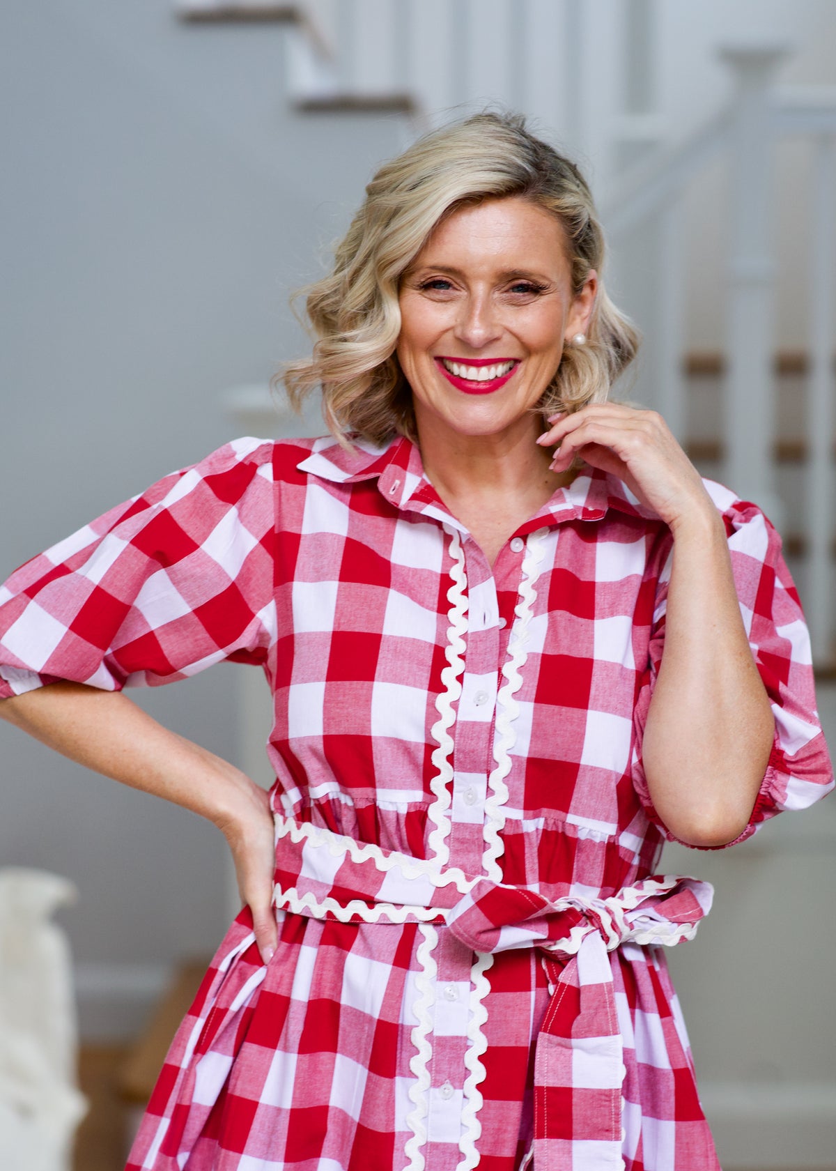 Melody Dress - Red & White Gingham