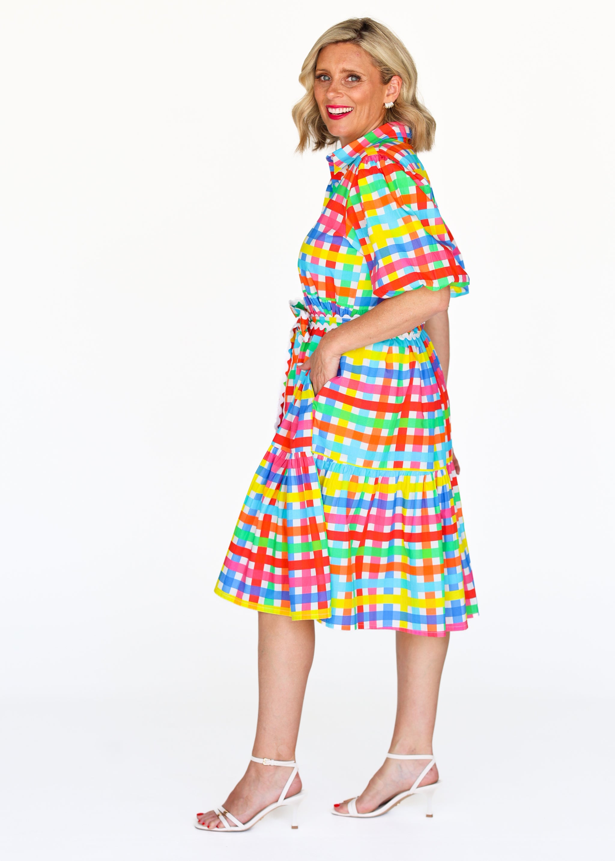 Melody Dress - Neon Gingham