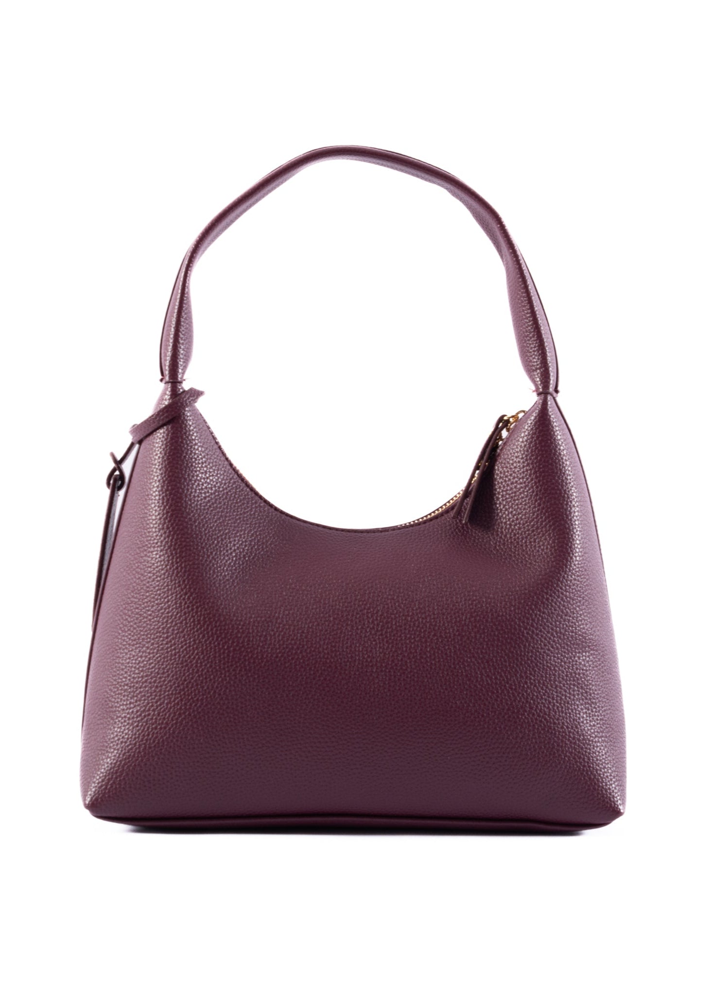 Maroon burgundy handbag on a white background
