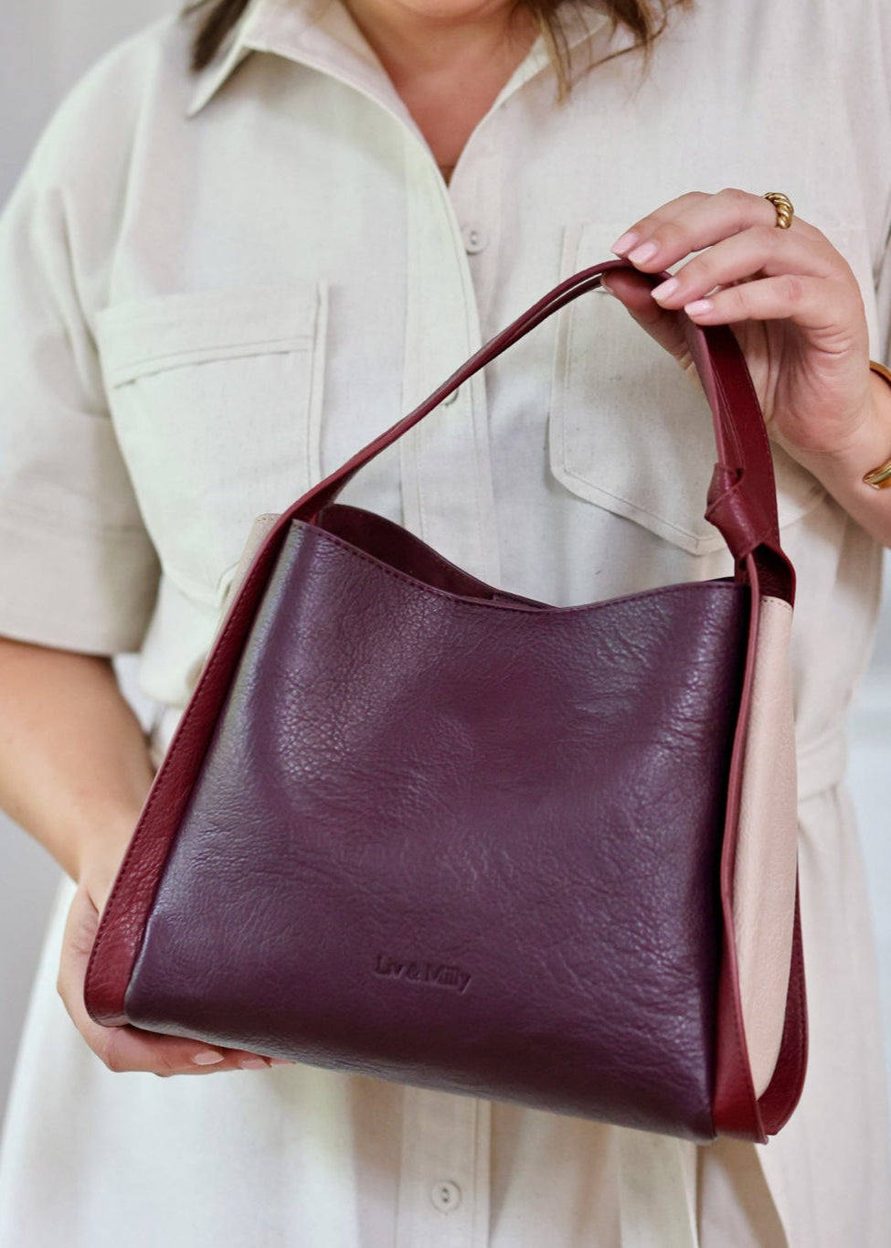 Tanya - Burgundy/Taupe