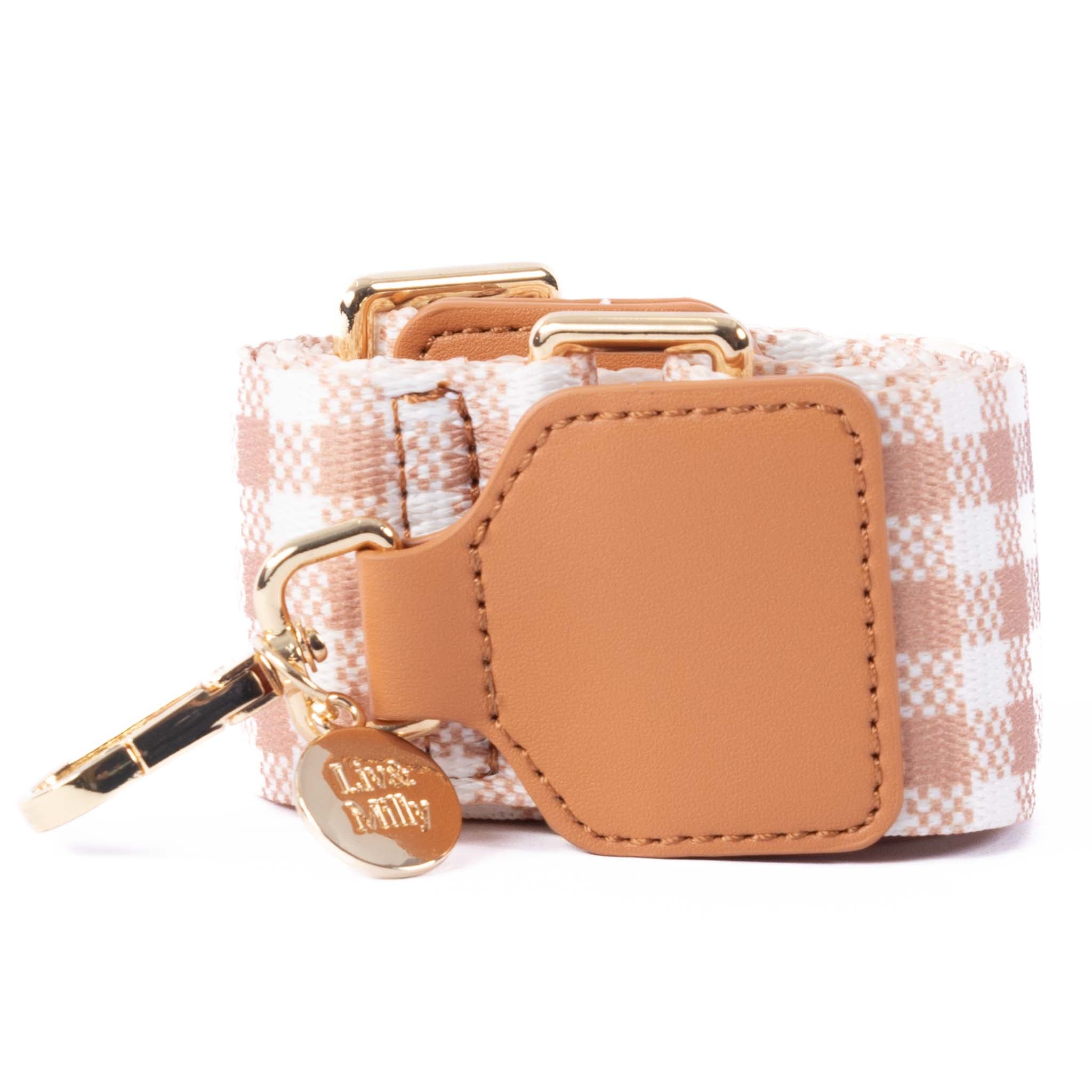 Guitar Strap - Latte & White Gingham