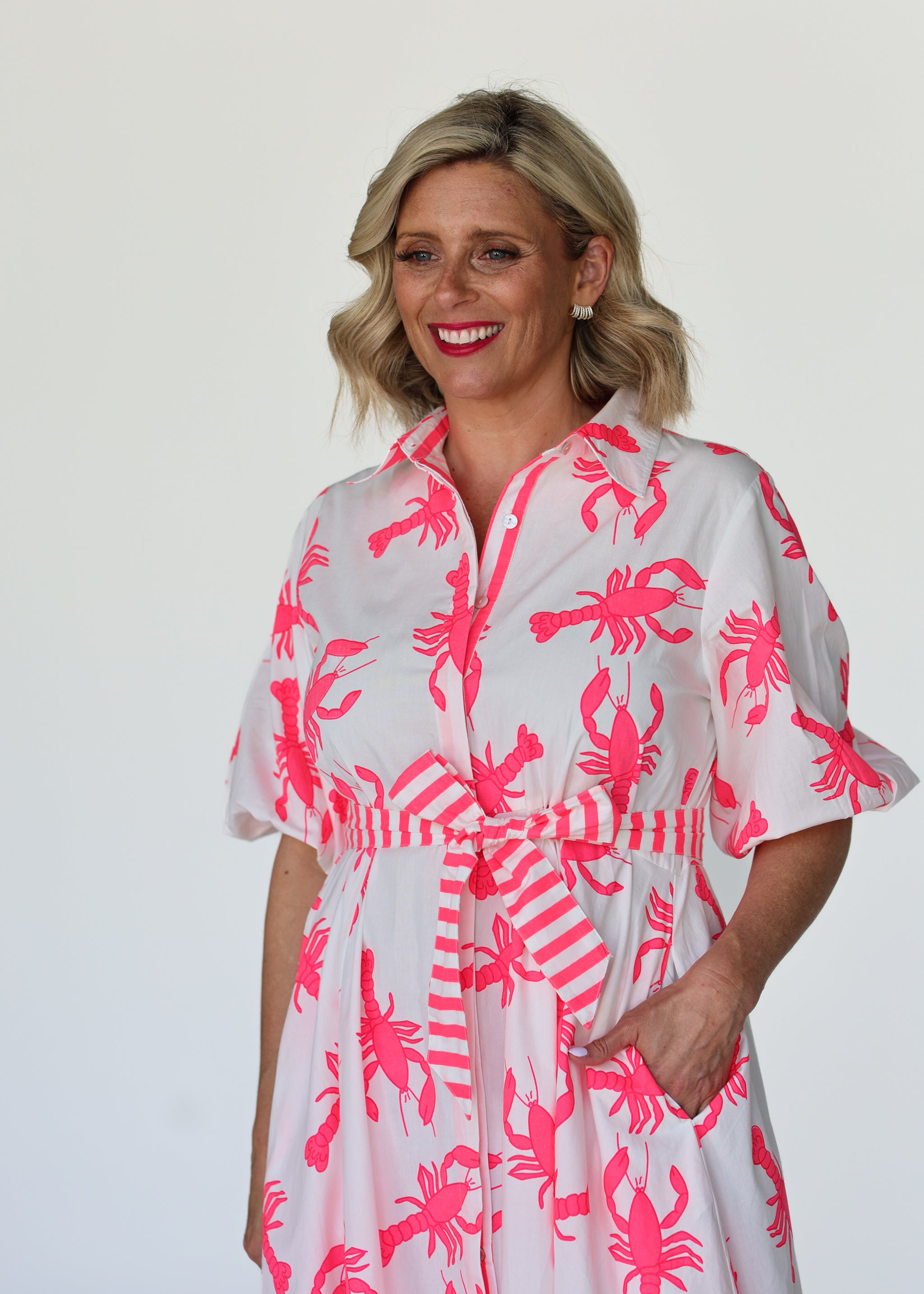 Victoria Dress - Neon Lobster