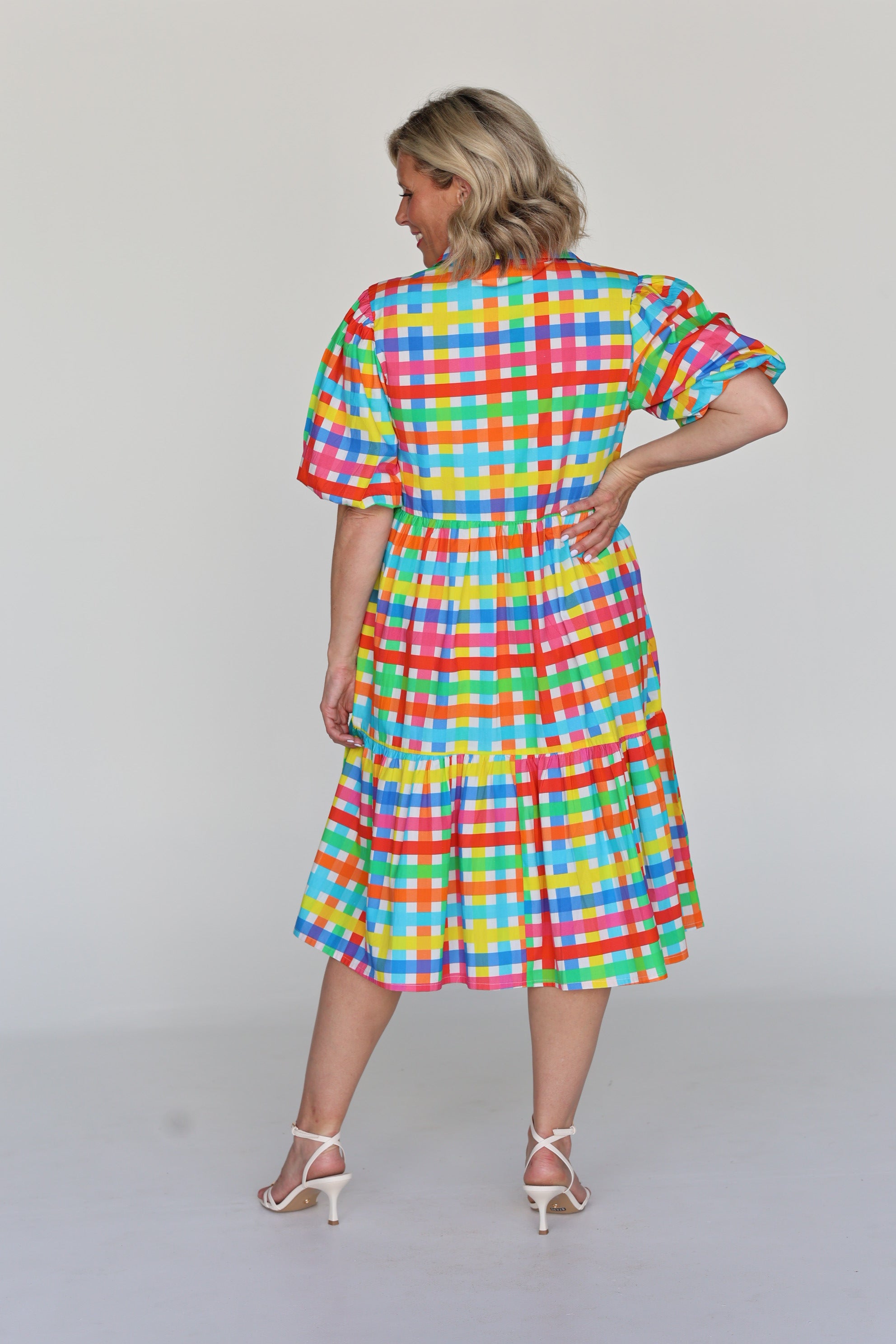 Melody Dress - Neon Gingham
