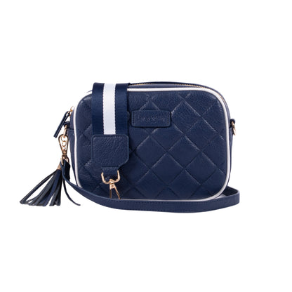 Sally -  Quilted Navy/White