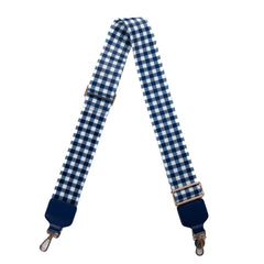Guitar Strap - Navy & White Gingham