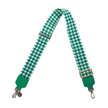 Guitar Strap - Green & White Gingham