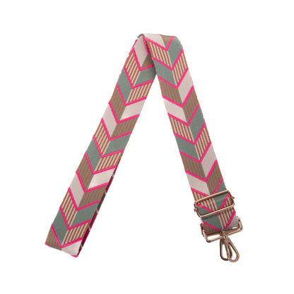 Guitar Strap - Pink and Green Arrows